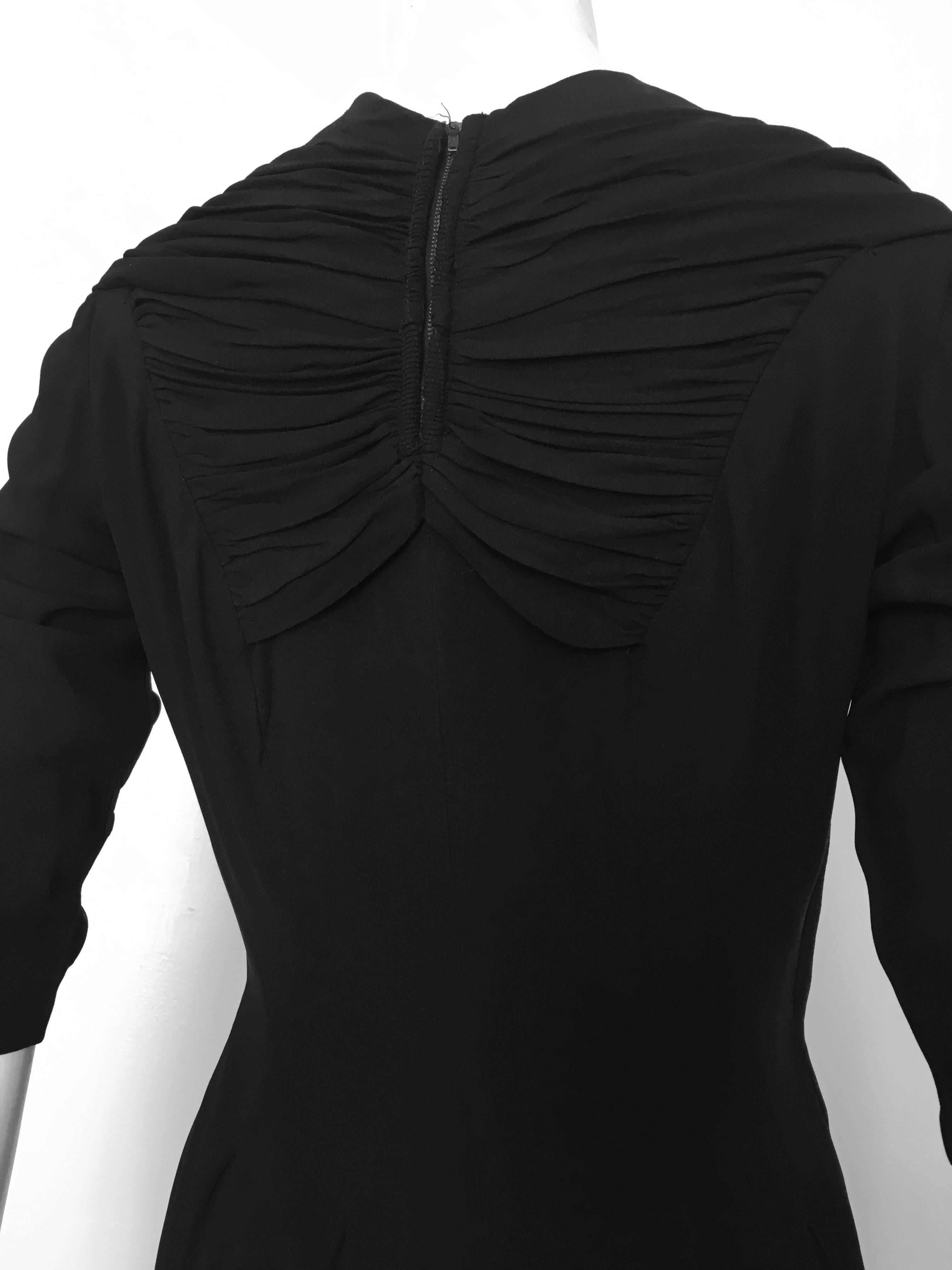 Women's or Men's Jo Copeland Black Wool Evening Dress Size 6.  For Sale