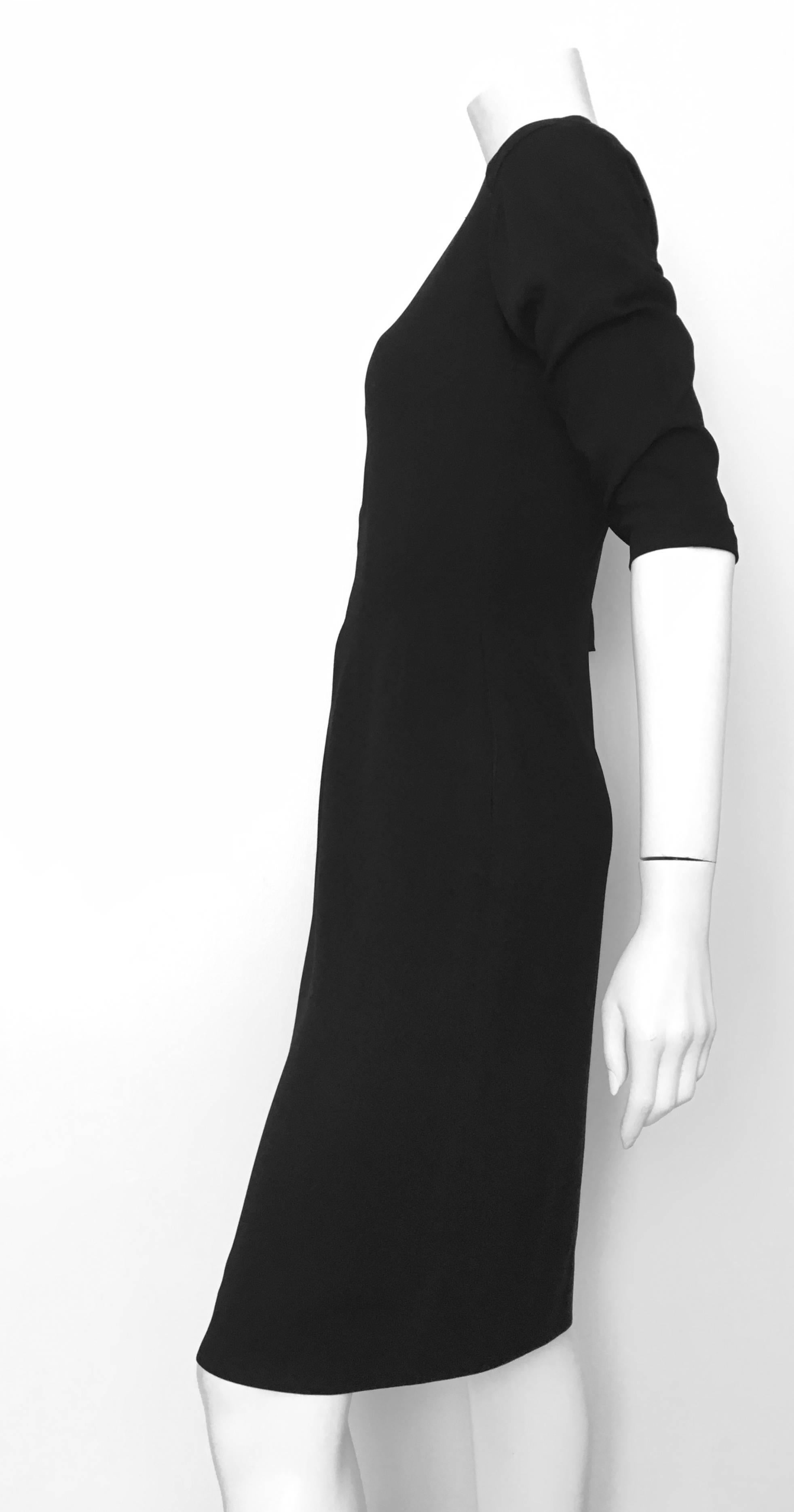 Jo Copeland Black Wool Evening Dress Size 6.  For Sale 2