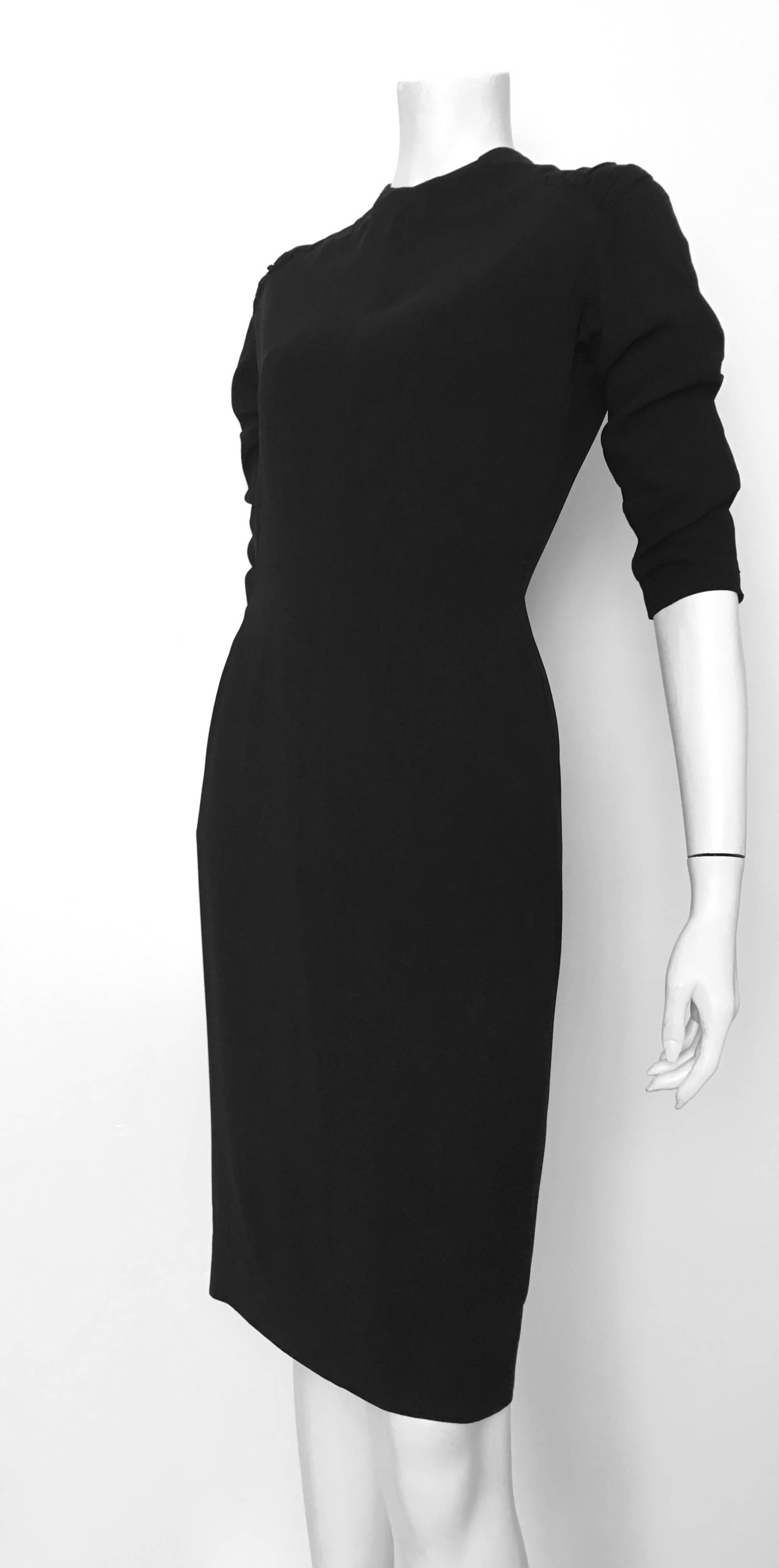 Jo Copeland Black Wool Evening Dress Size 6.  For Sale 3