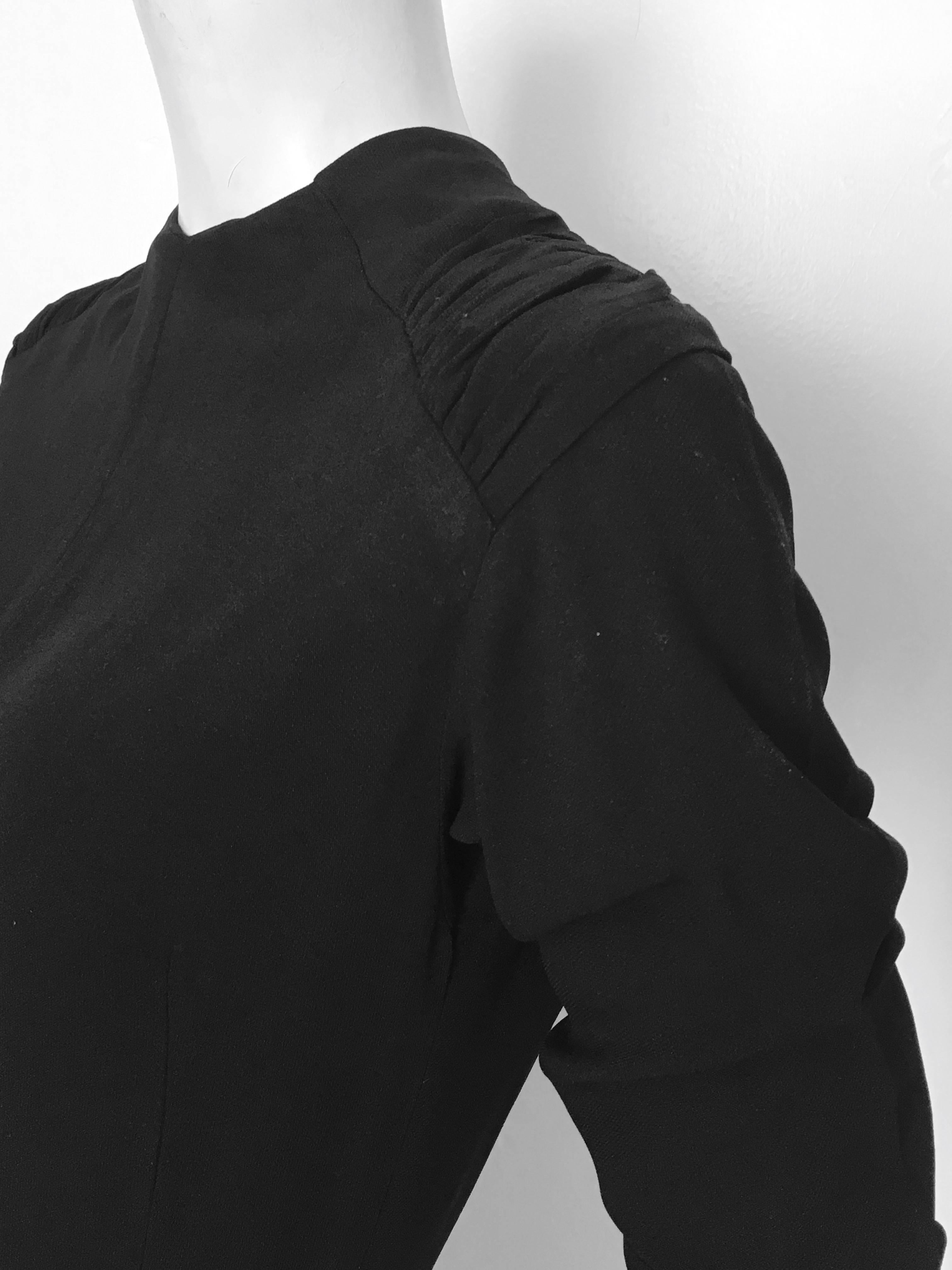 Jo Copeland Black Wool Evening Dress Size 6.  For Sale 4