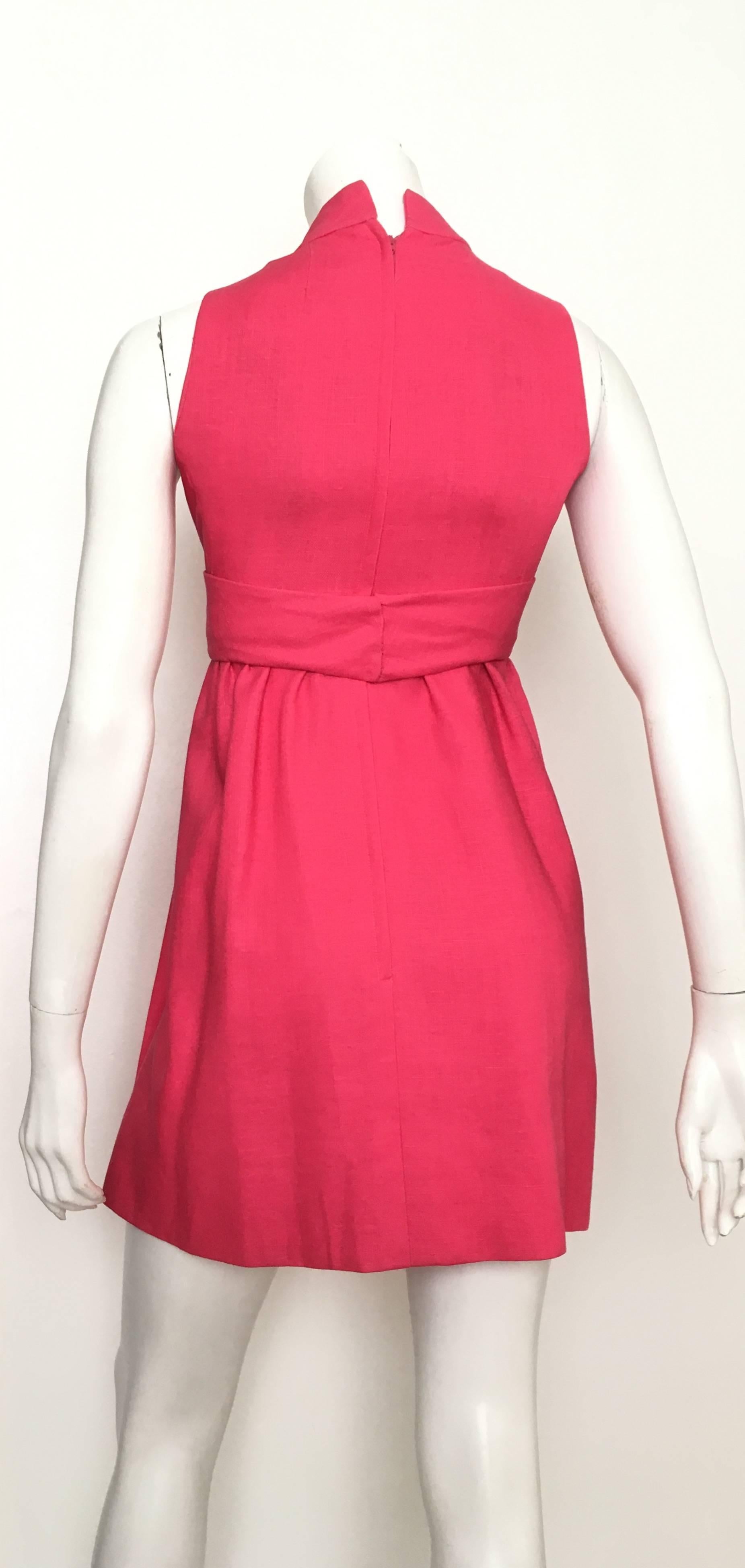 Women's or Men's Donald Brooks Pink Linen Sleeveless Dress Size 4. For Sale