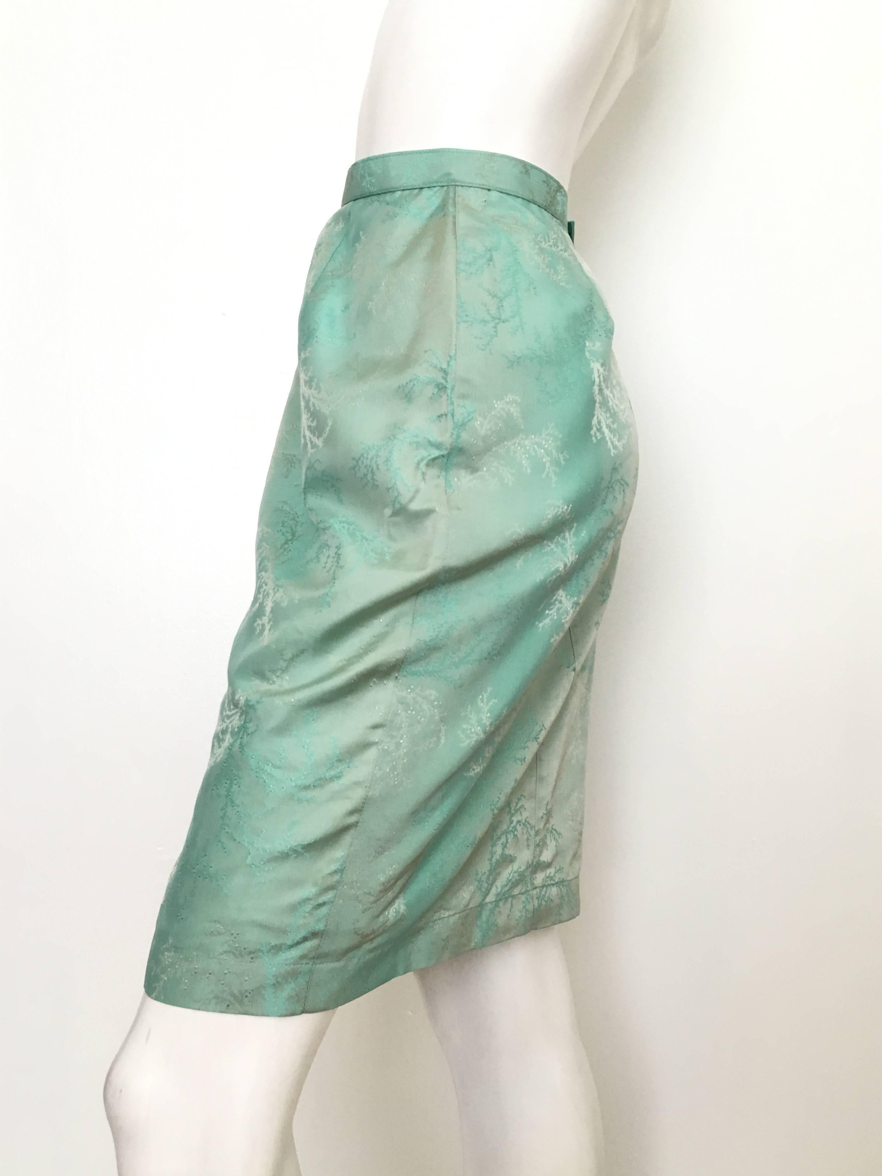Thierry Mugler Iridescent Aqua Skirt Size 4/6. For Sale 1