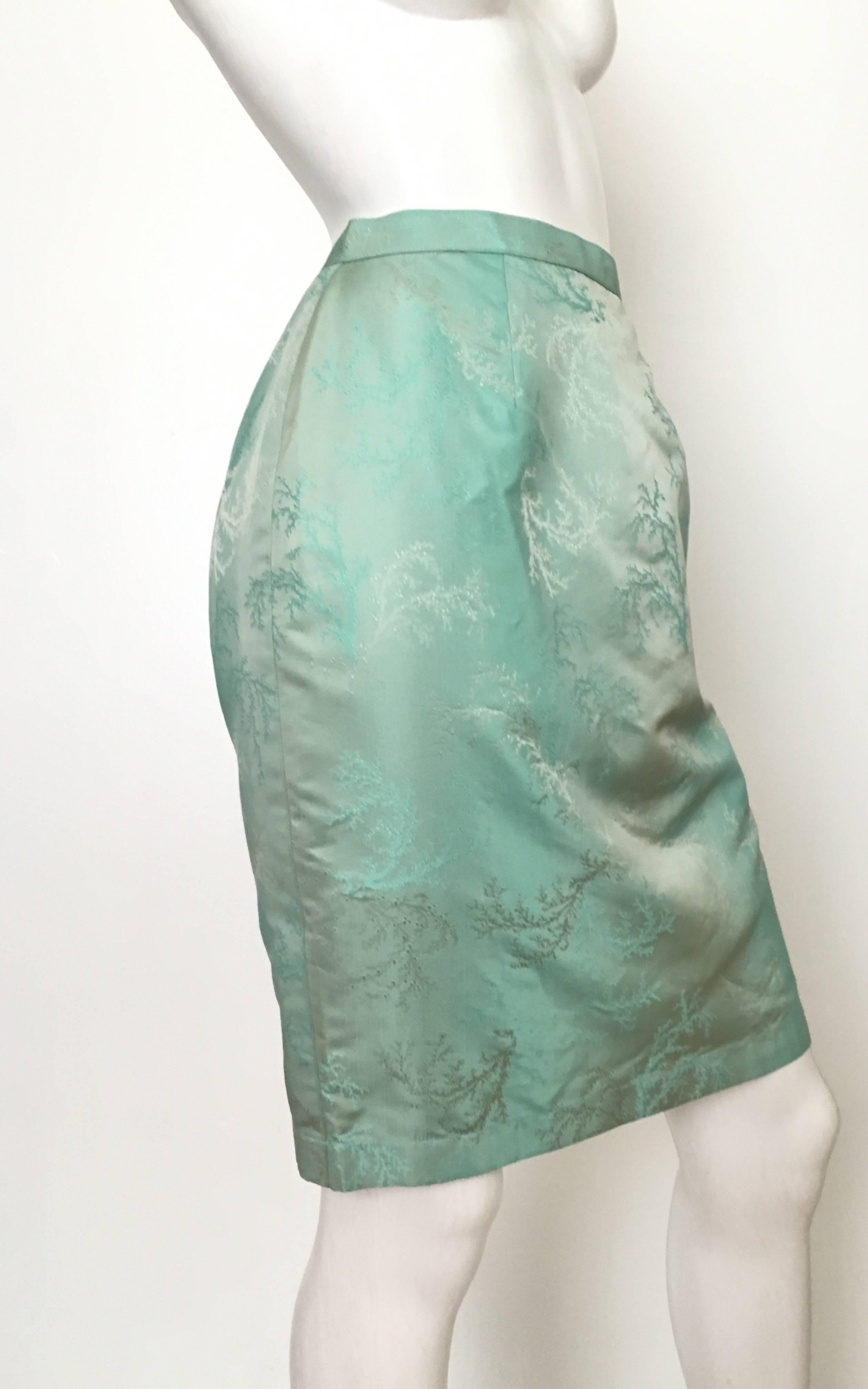 Gray Thierry Mugler Iridescent Aqua Skirt Size 4/6. For Sale
