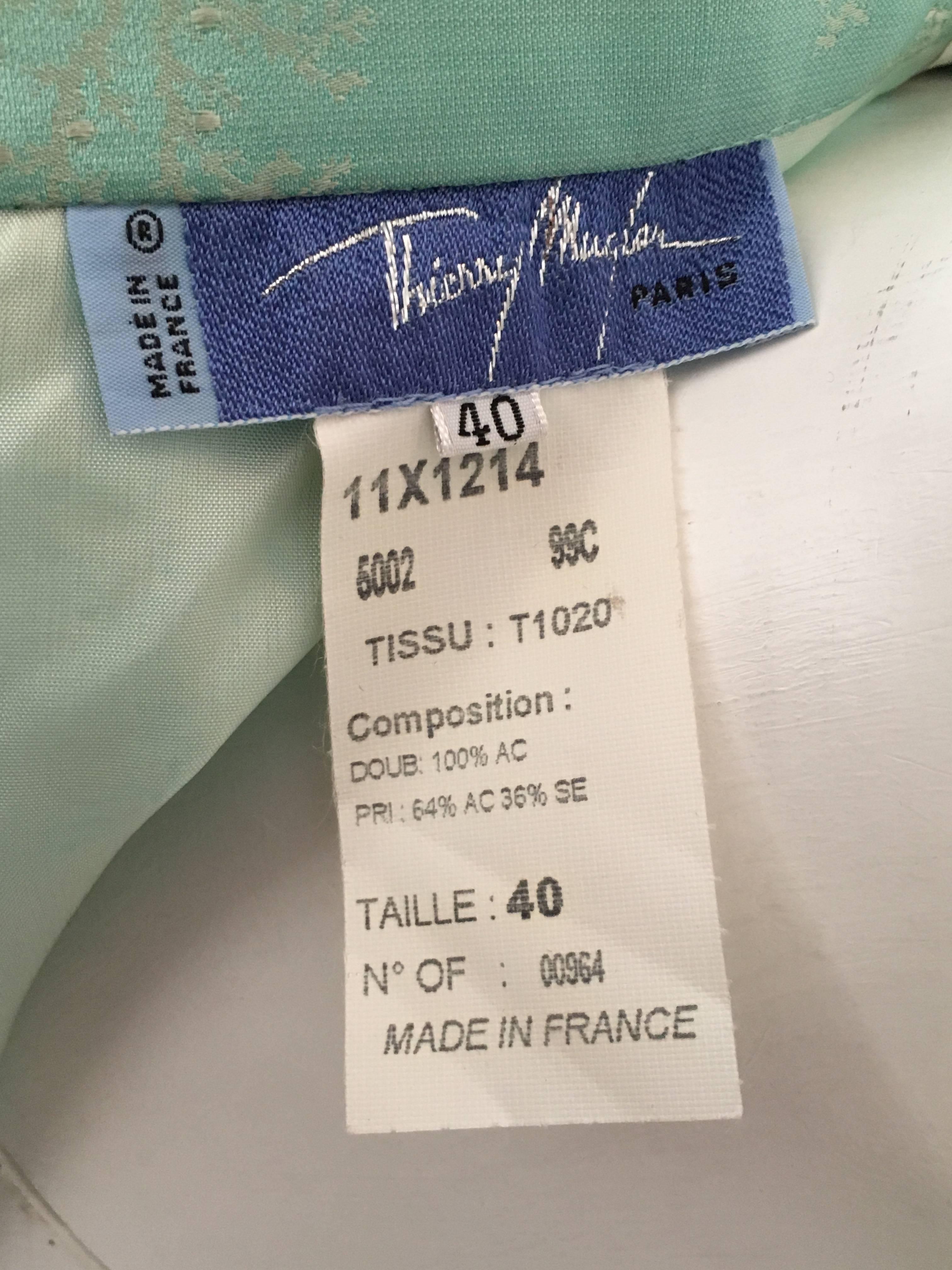 Thierry Mugler Iridescent Aqua Skirt Size 4/6. For Sale 4