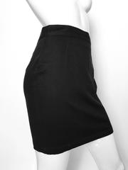 Thierry Mugler 1990s Black Cotton Mini Skirt Size 4.