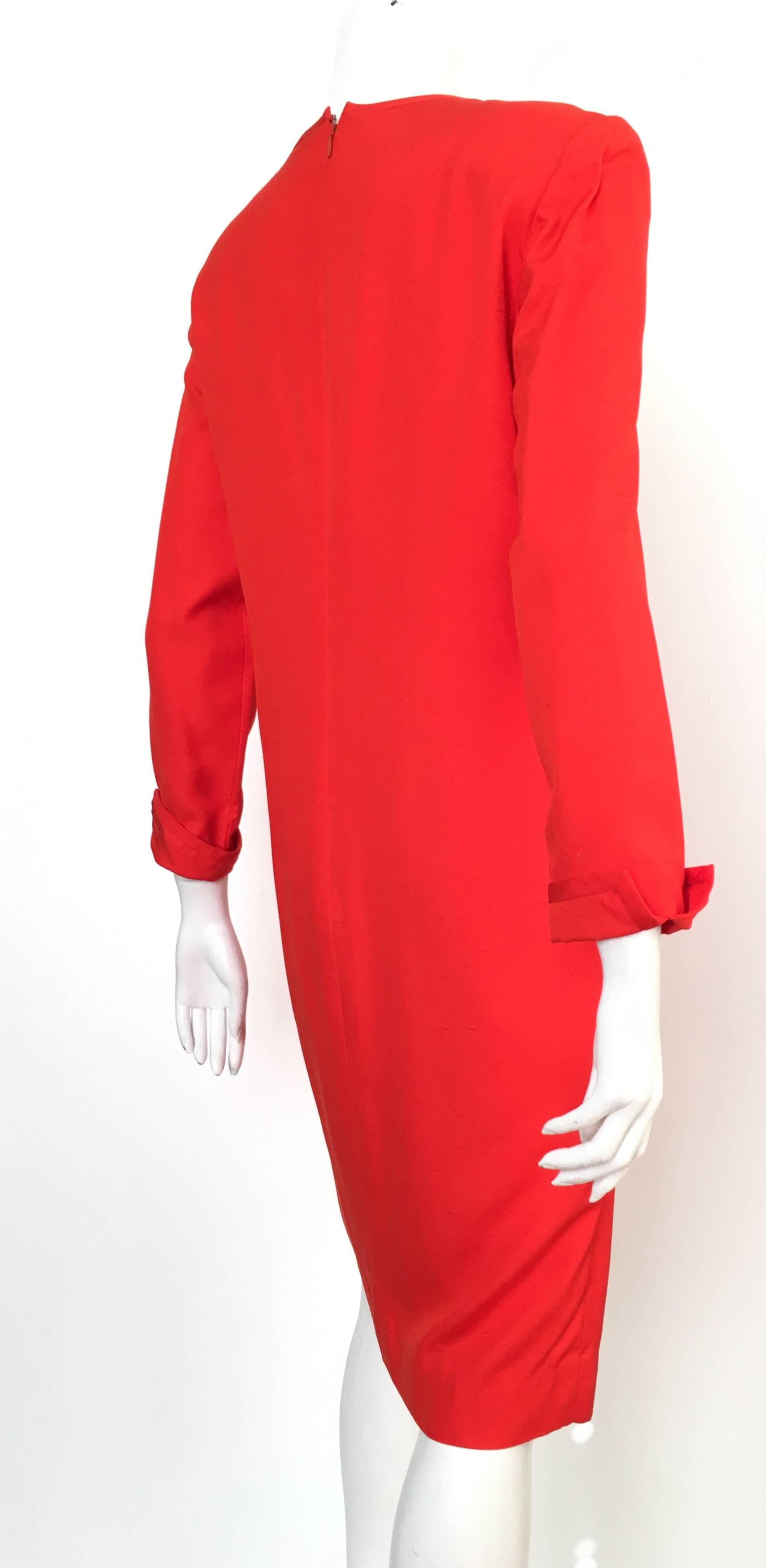 Women's or Men's Carolina Herrera 1980s Silk Dress Size 10. For Sale