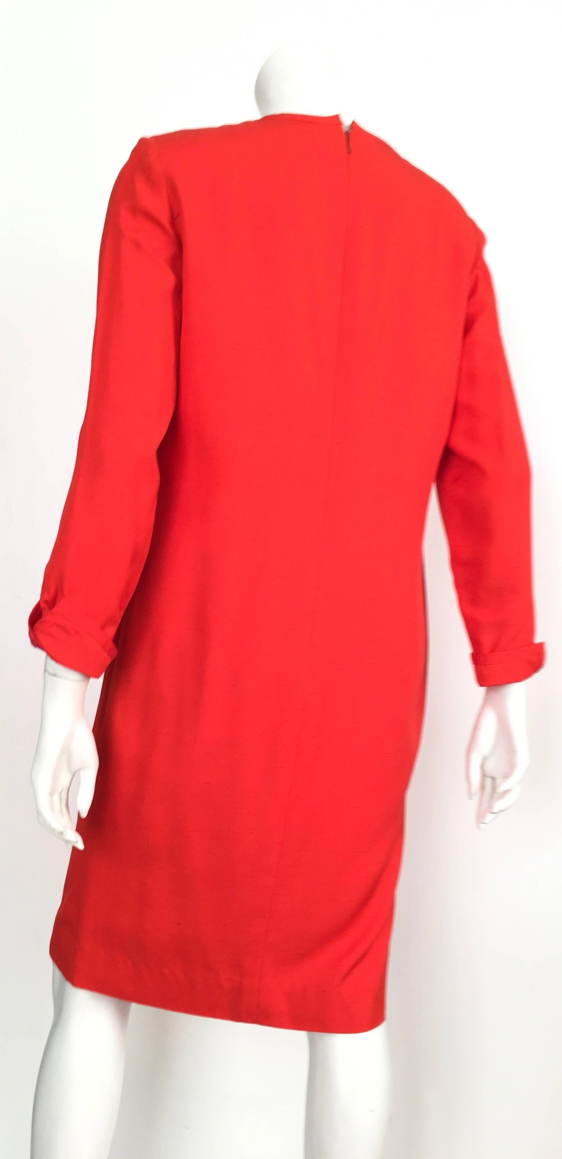 Carolina Herrera 1980s Silk Dress Size 10. For Sale 1