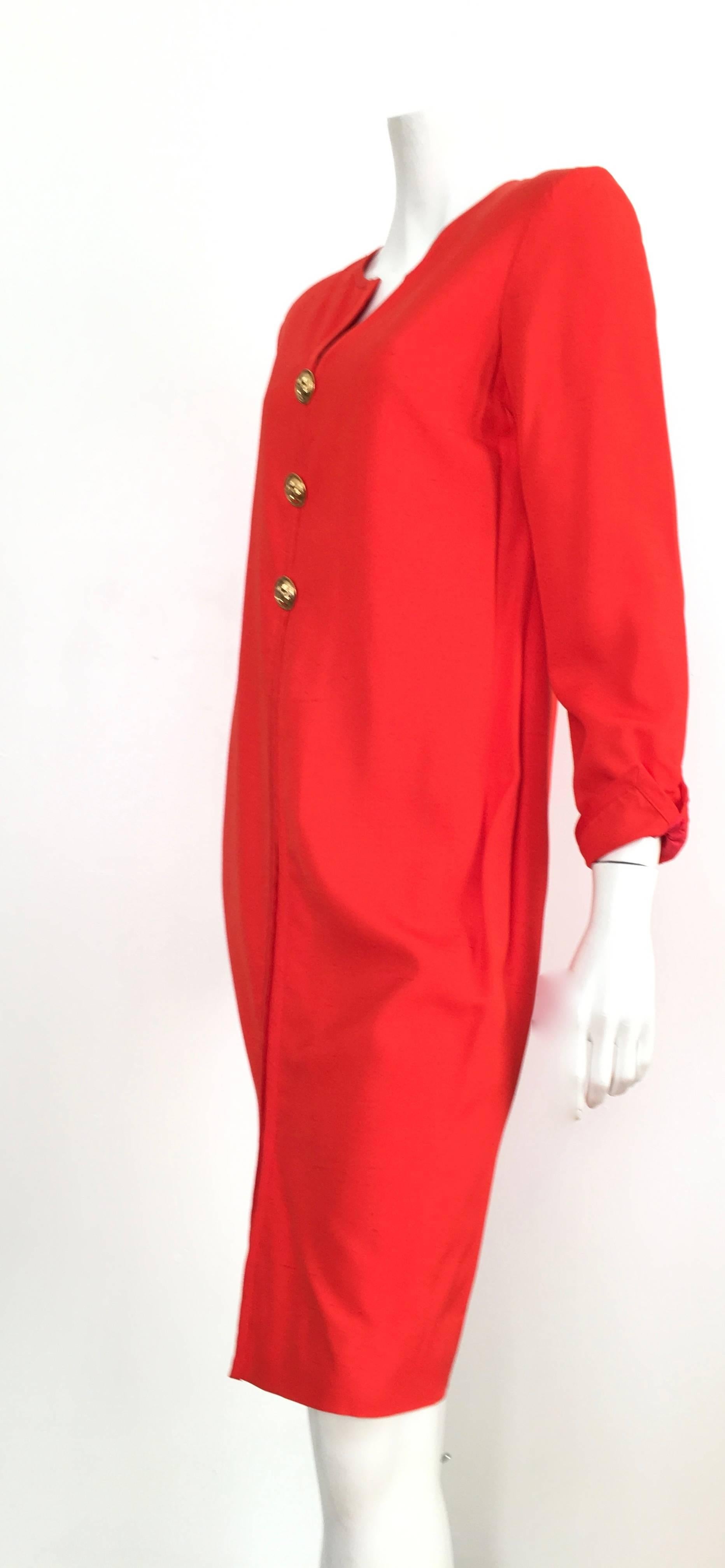 Carolina Herrera 1980s Silk Dress Size 10. For Sale 2