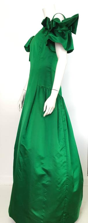 Scaasi 1990s Emerald Green Silk Ball Gown Size 10. at 1stDibs