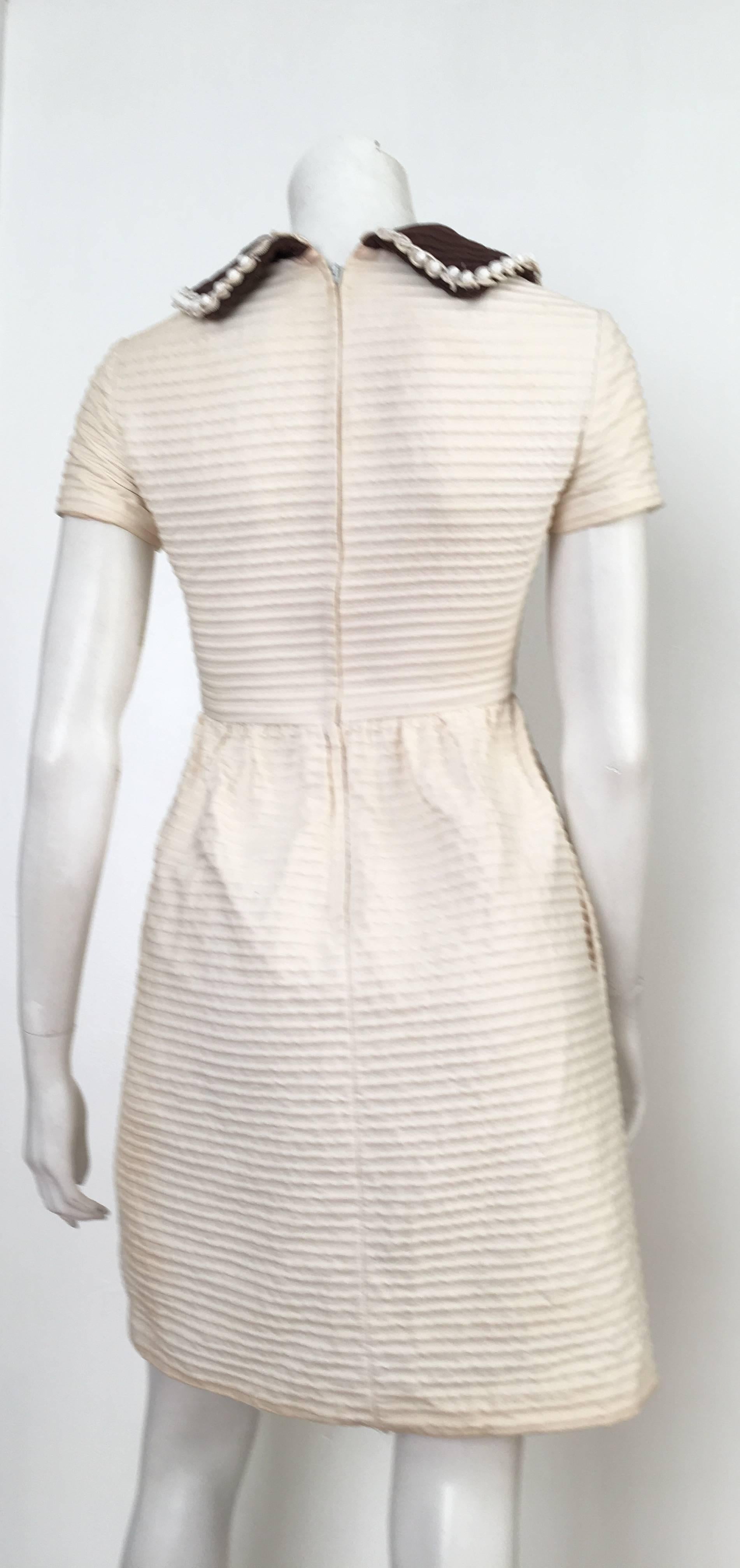 Oscar de la Renta Cotton Dress with Pockets Size 2. For Sale 1
