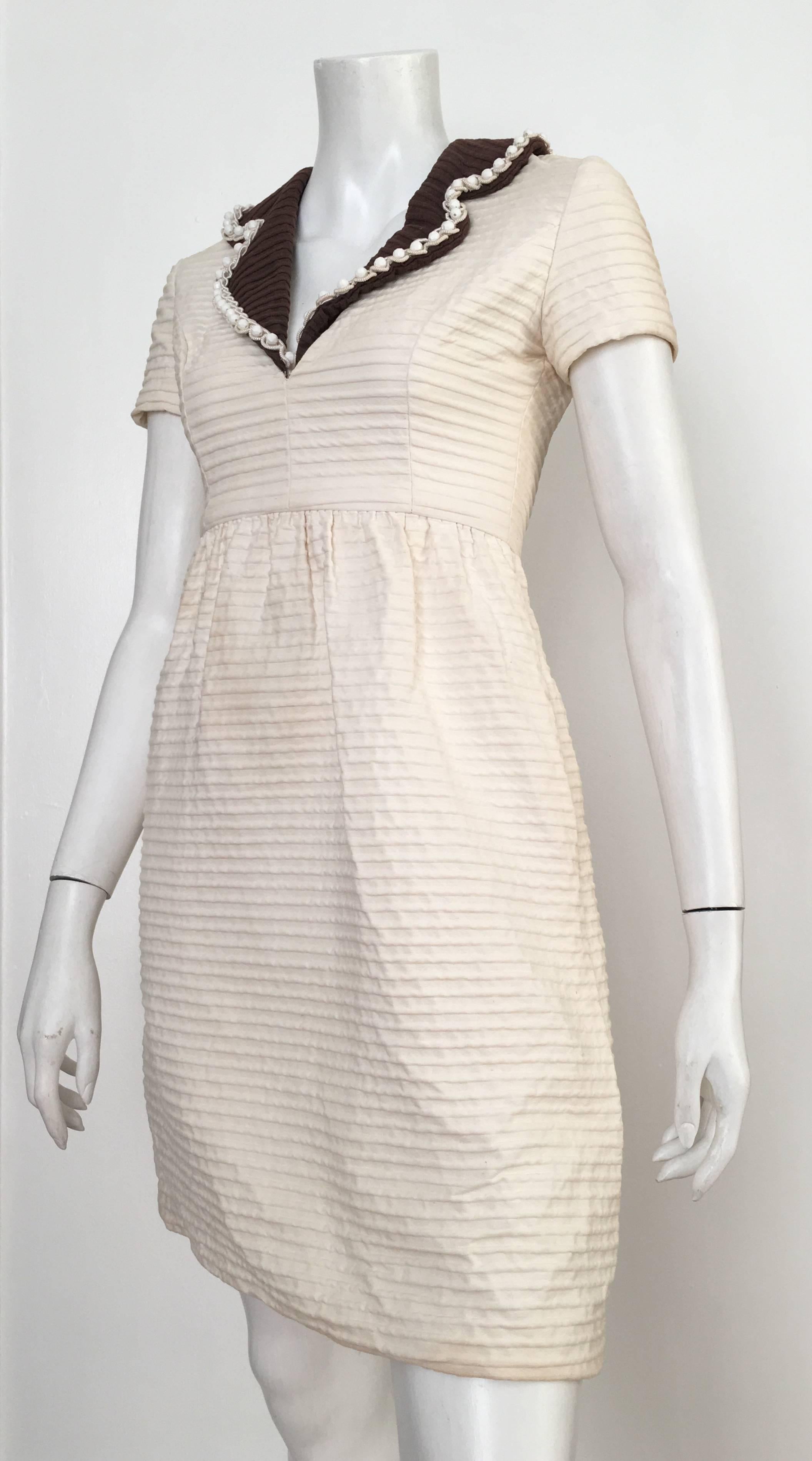 Oscar de la Renta Cotton Dress with Pockets Size 2. For Sale 3