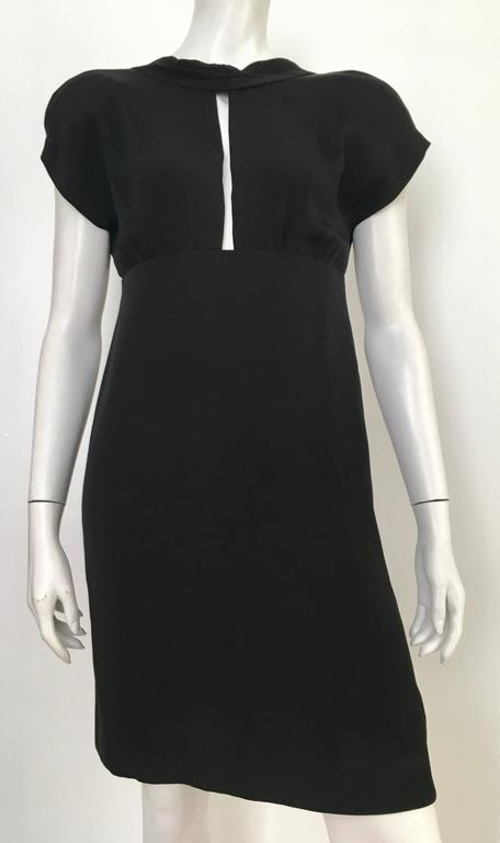 Adele Simpson 1980s Black Silk Dress Size 6. For Sale at 1stDibs