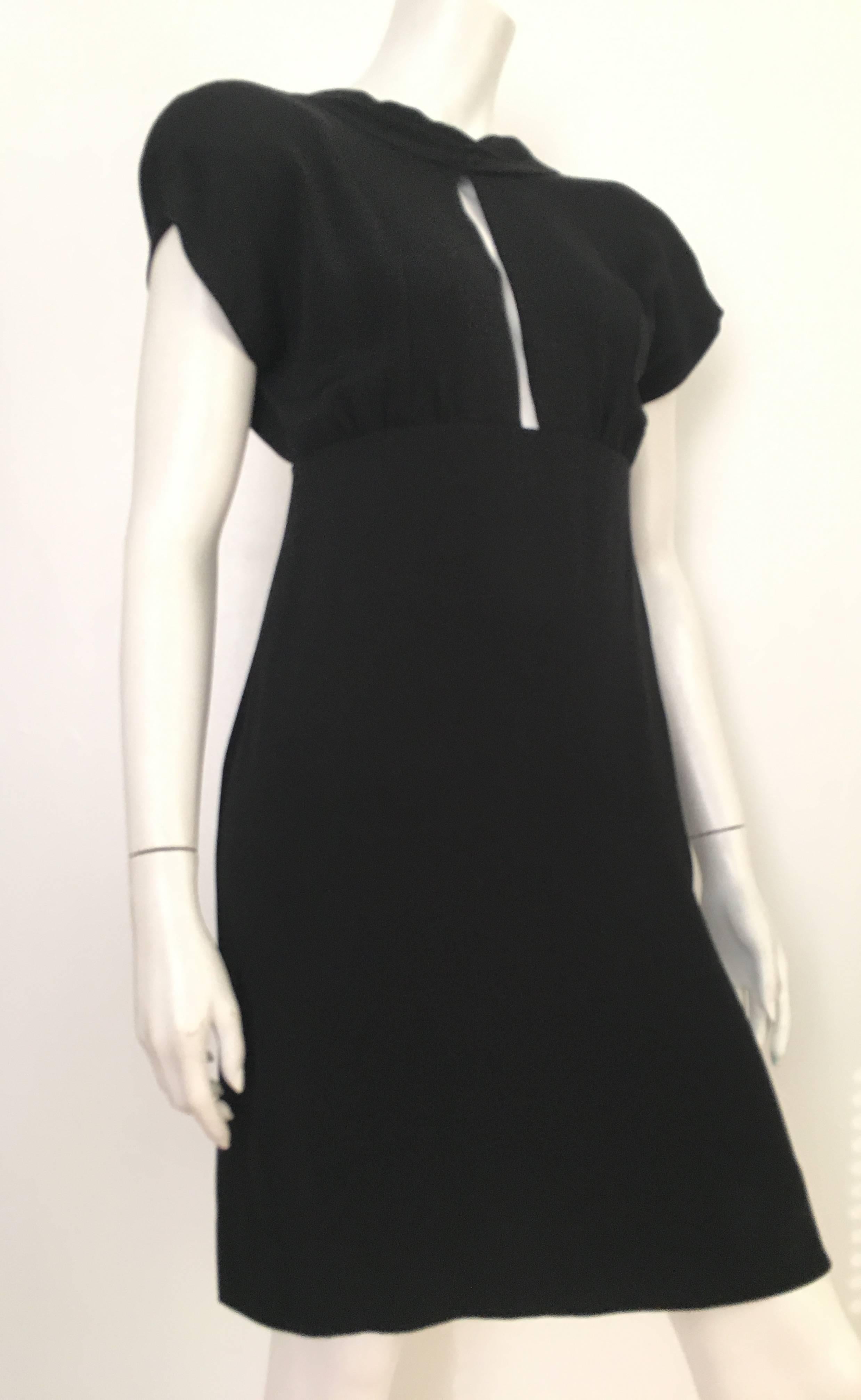 Adele Simpson 1980s Black Silk Dress Size 6.  In Excellent Condition For Sale In Atlanta, GA