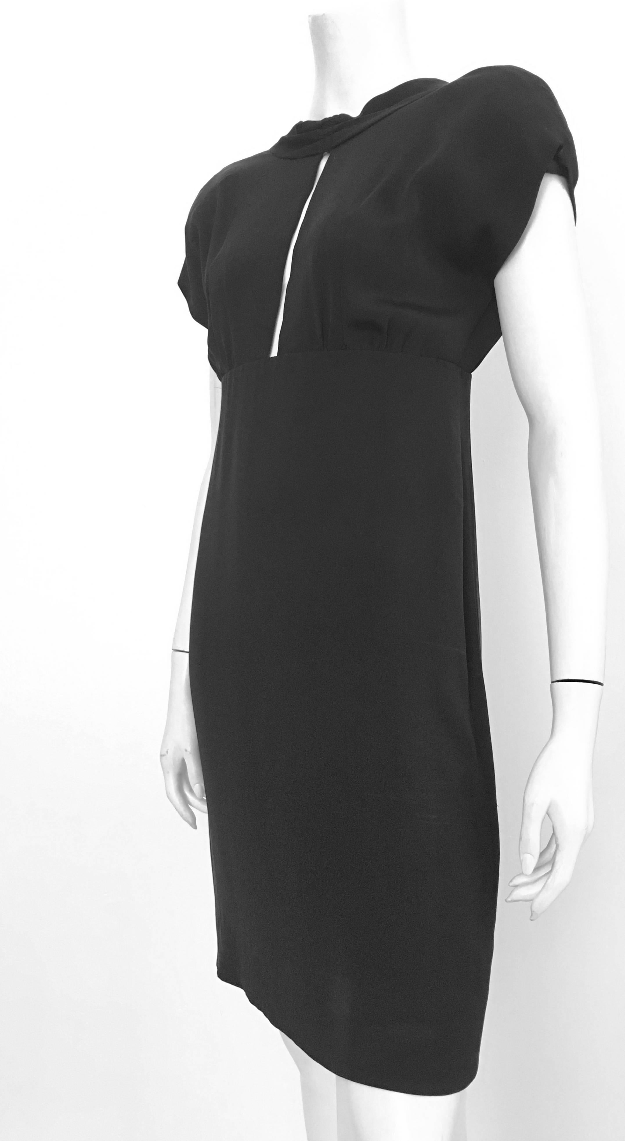 Adele Simpson 1980s Black Silk Dress Size 6.  For Sale 3
