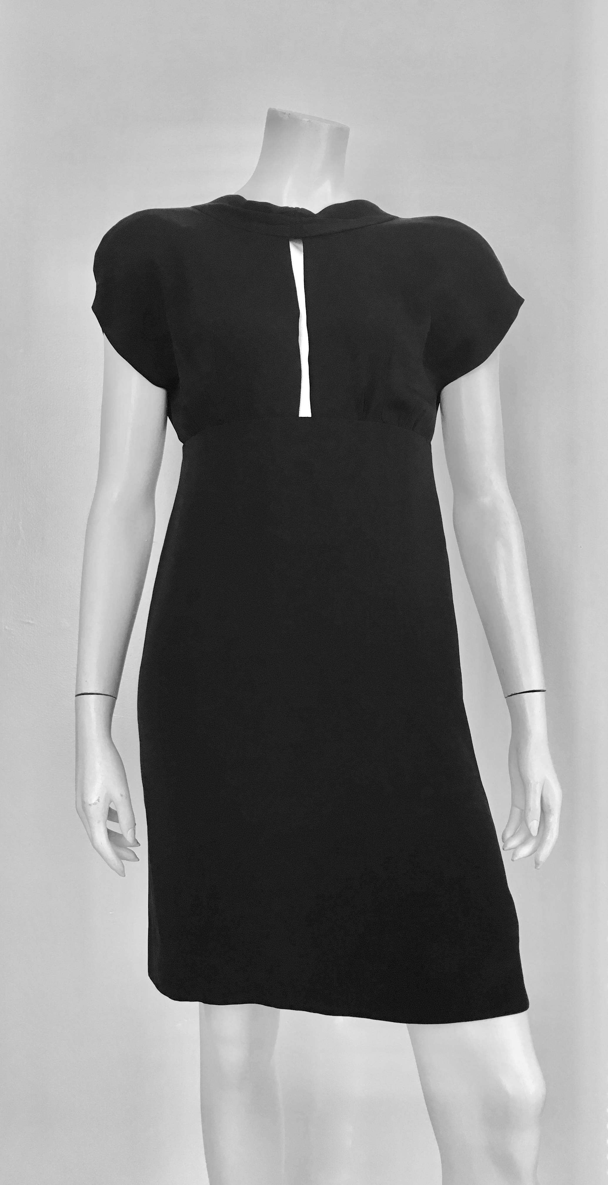 Adele Simpson 1980s Black Silk Dress Size 6.  For Sale 6