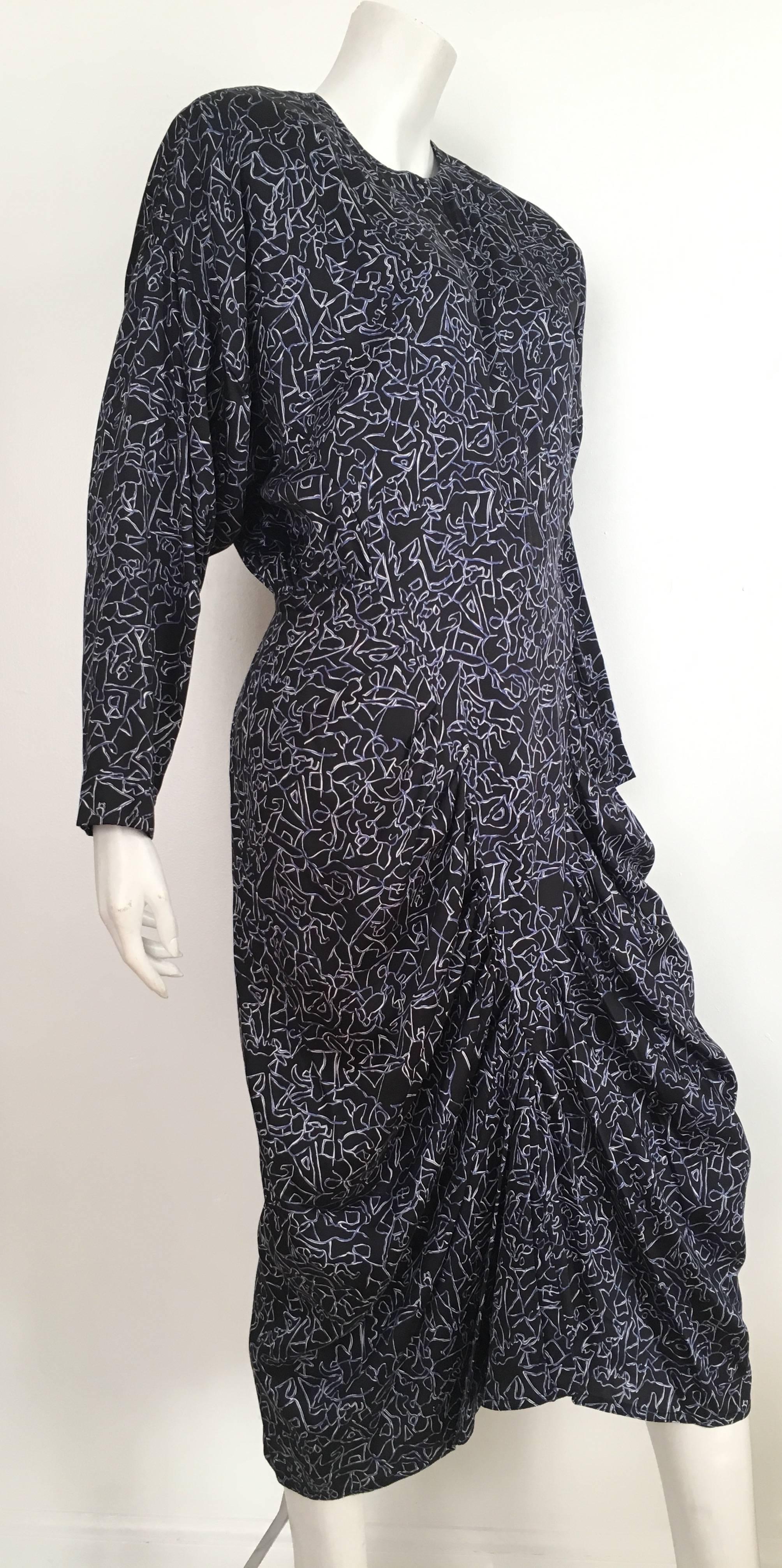 Nicole Miller 1980s Cotton Aesthetic Design Dress Size 10.  In New Condition For Sale In Atlanta, GA