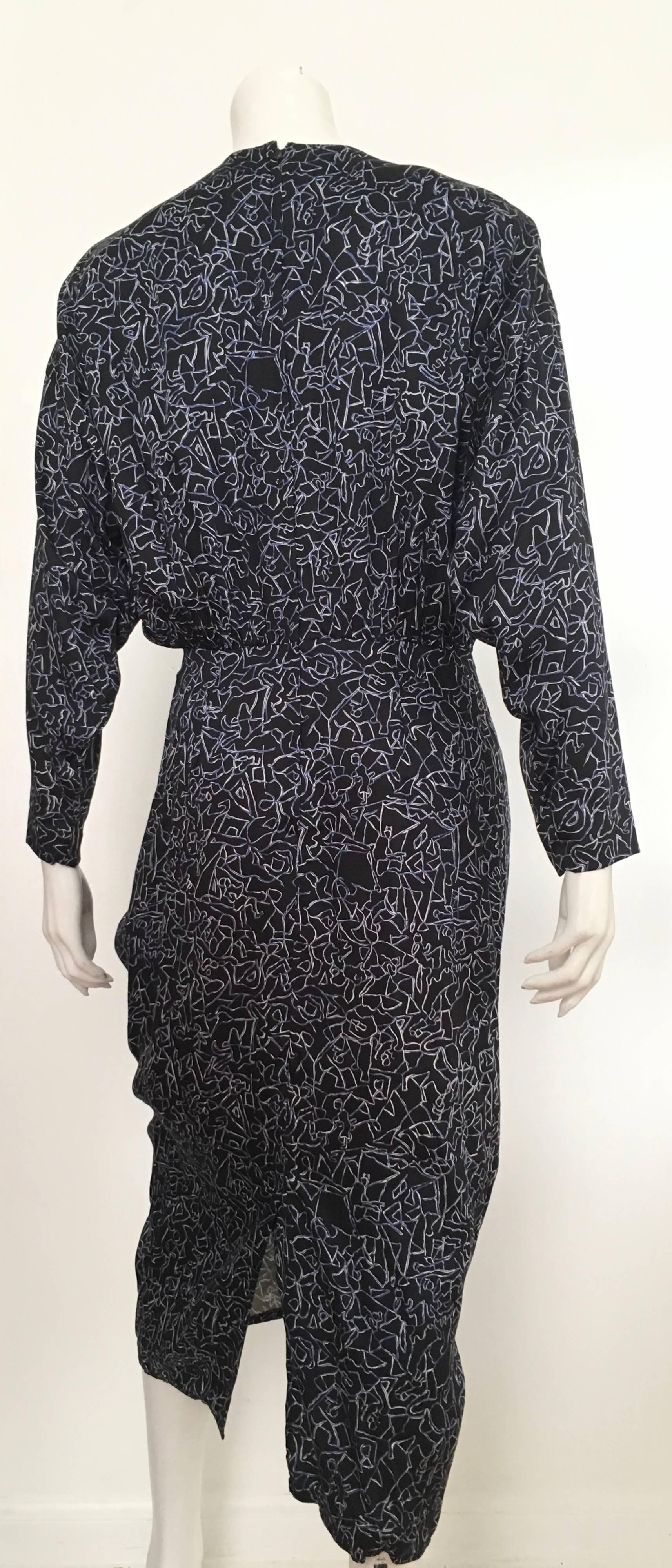 Nicole Miller 1980s Cotton Aesthetic Design Dress Size 10.  For Sale 1