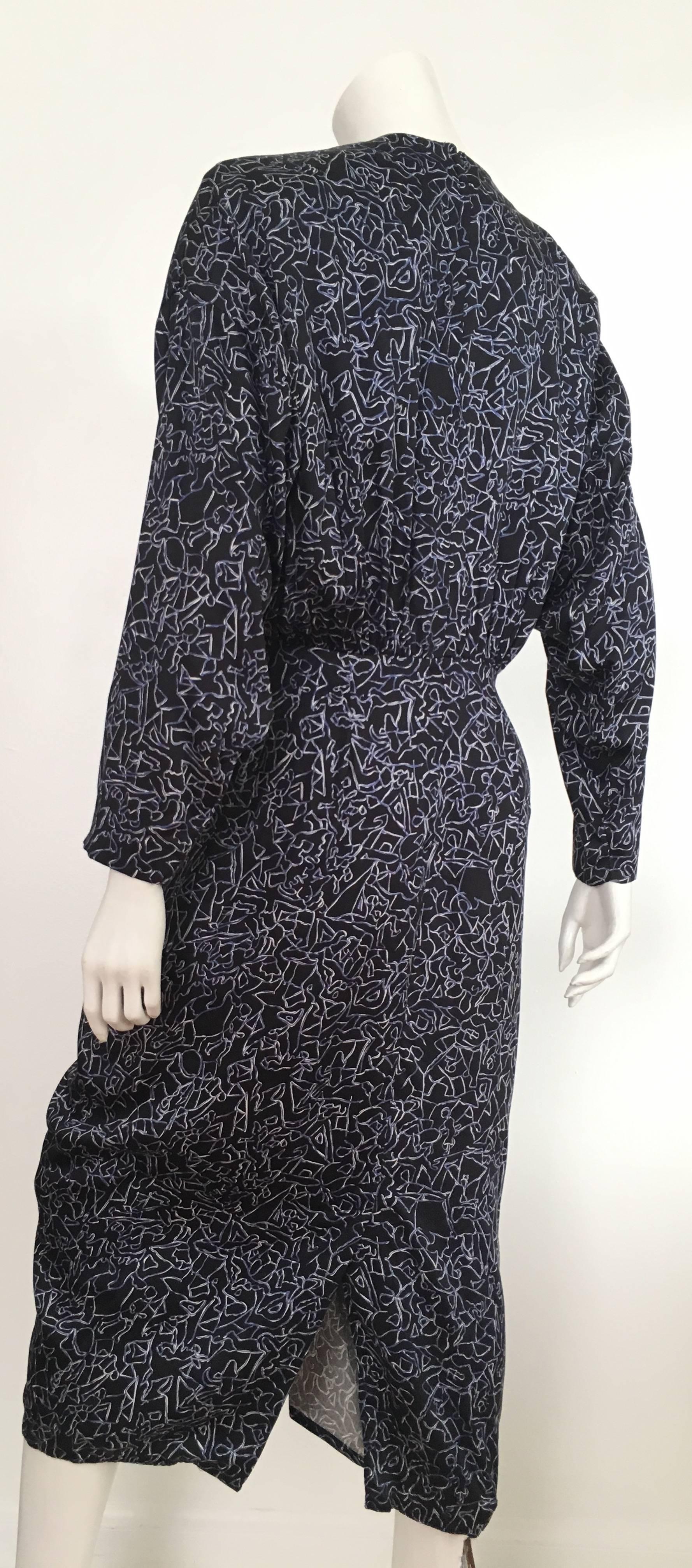 Nicole Miller 1980s Cotton Aesthetic Design Dress Size 10.  For Sale 2
