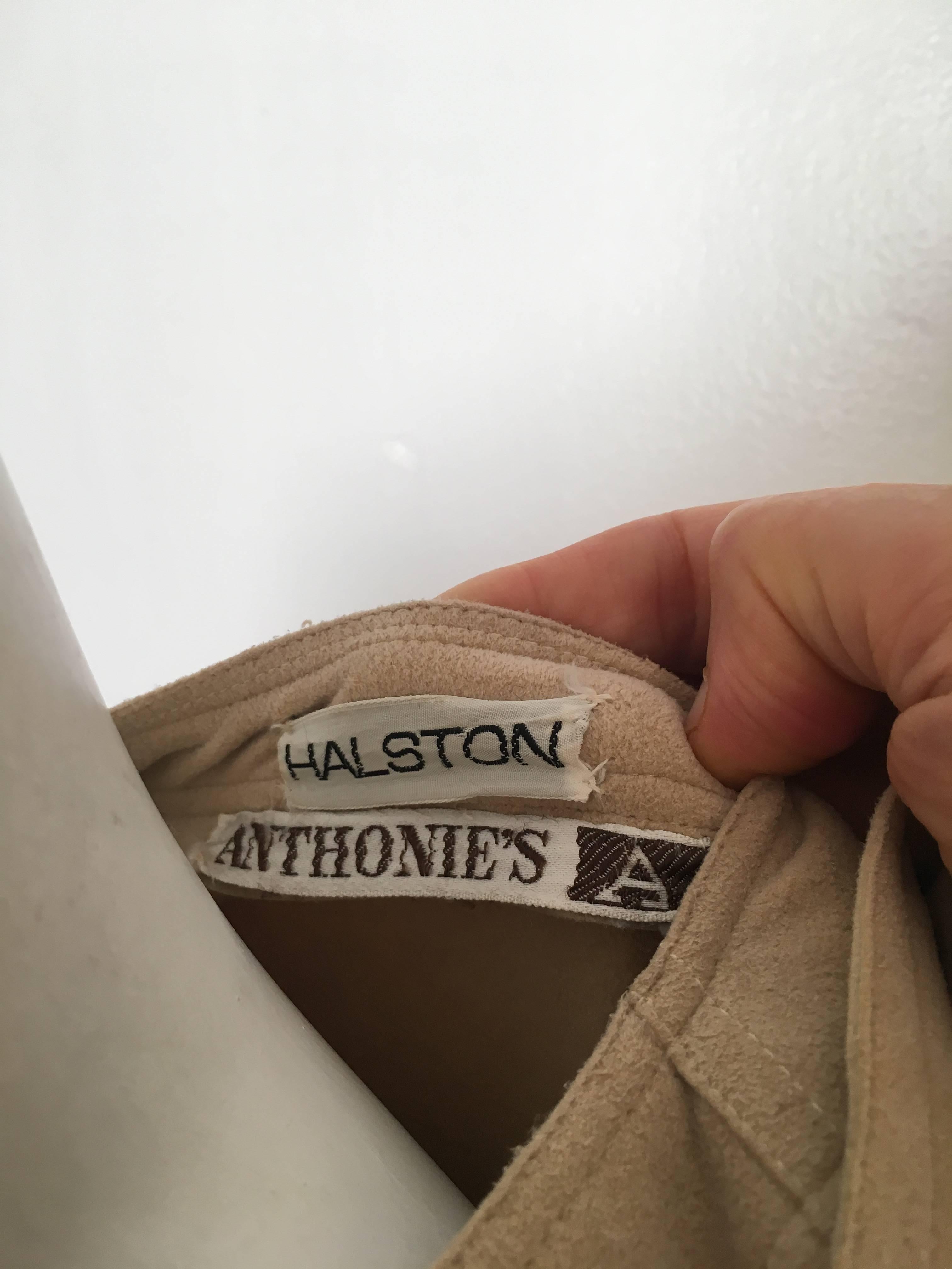 Halston Ultrasuede Belted Dress Size Large. 3