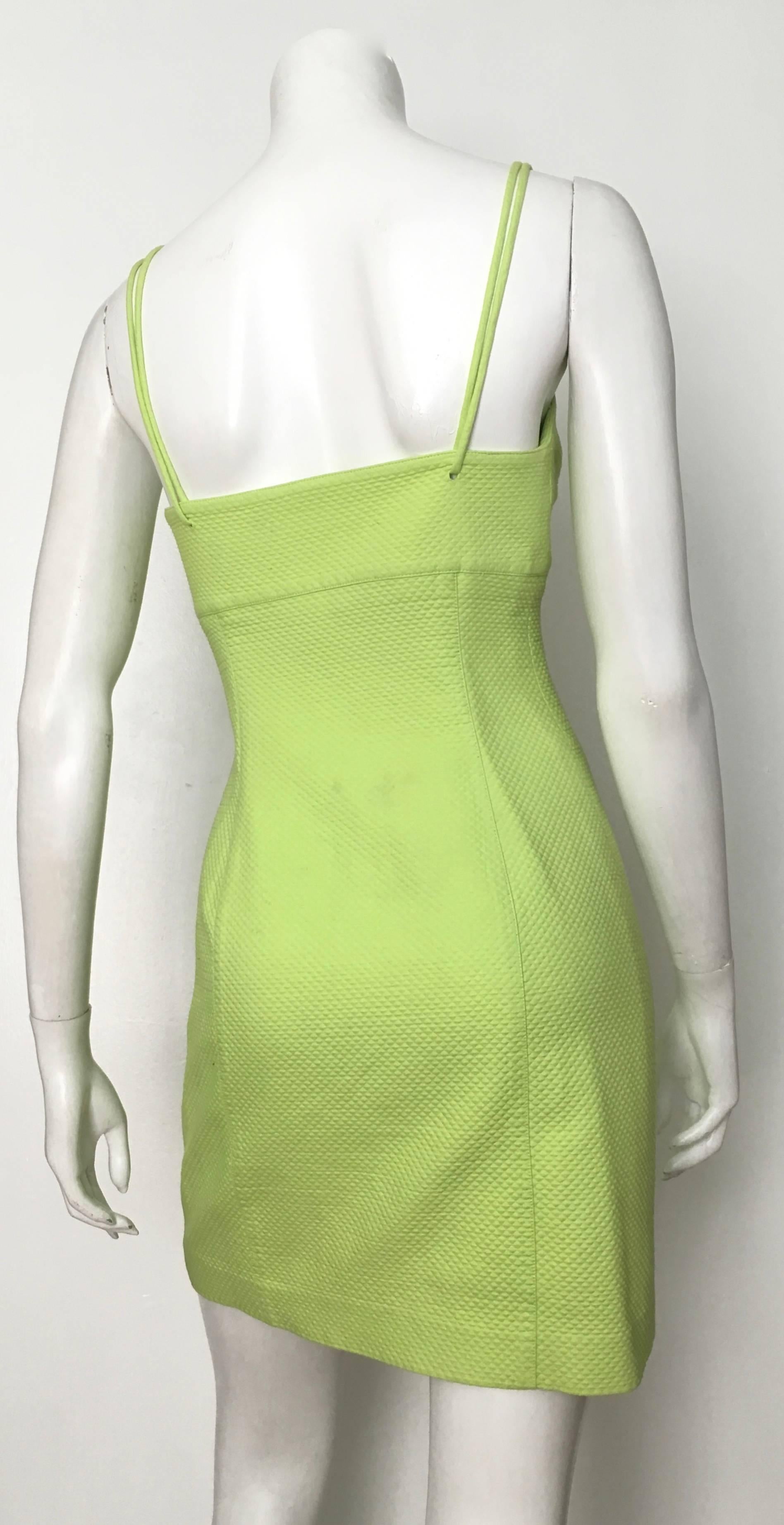 Women's or Men's Genny Neon Green Cotton Wiggle Dress Size 6. 