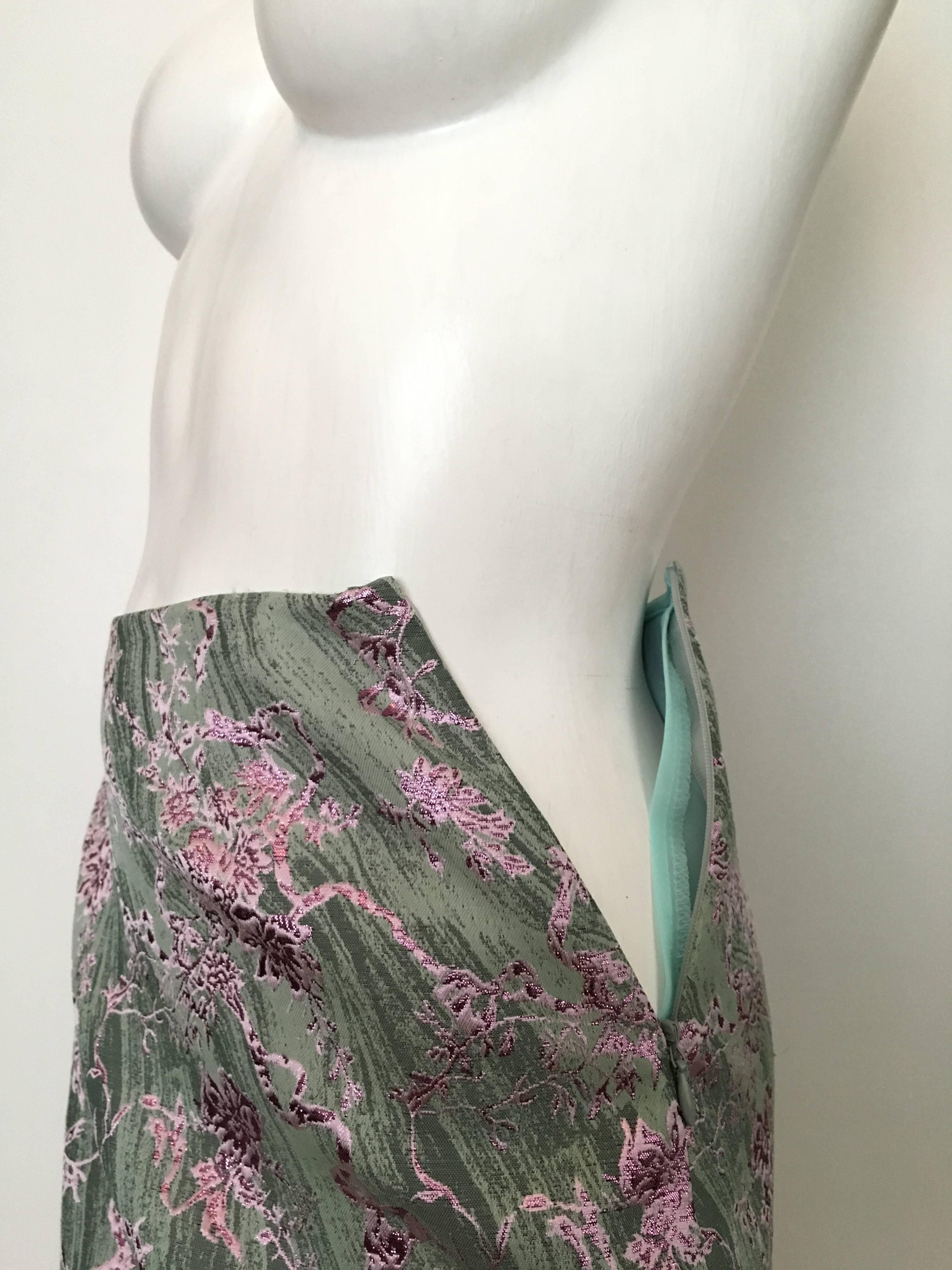 Christian Lacroix 1990s Metallic with Lace Trim Skirt Size 8.  For Sale 3
