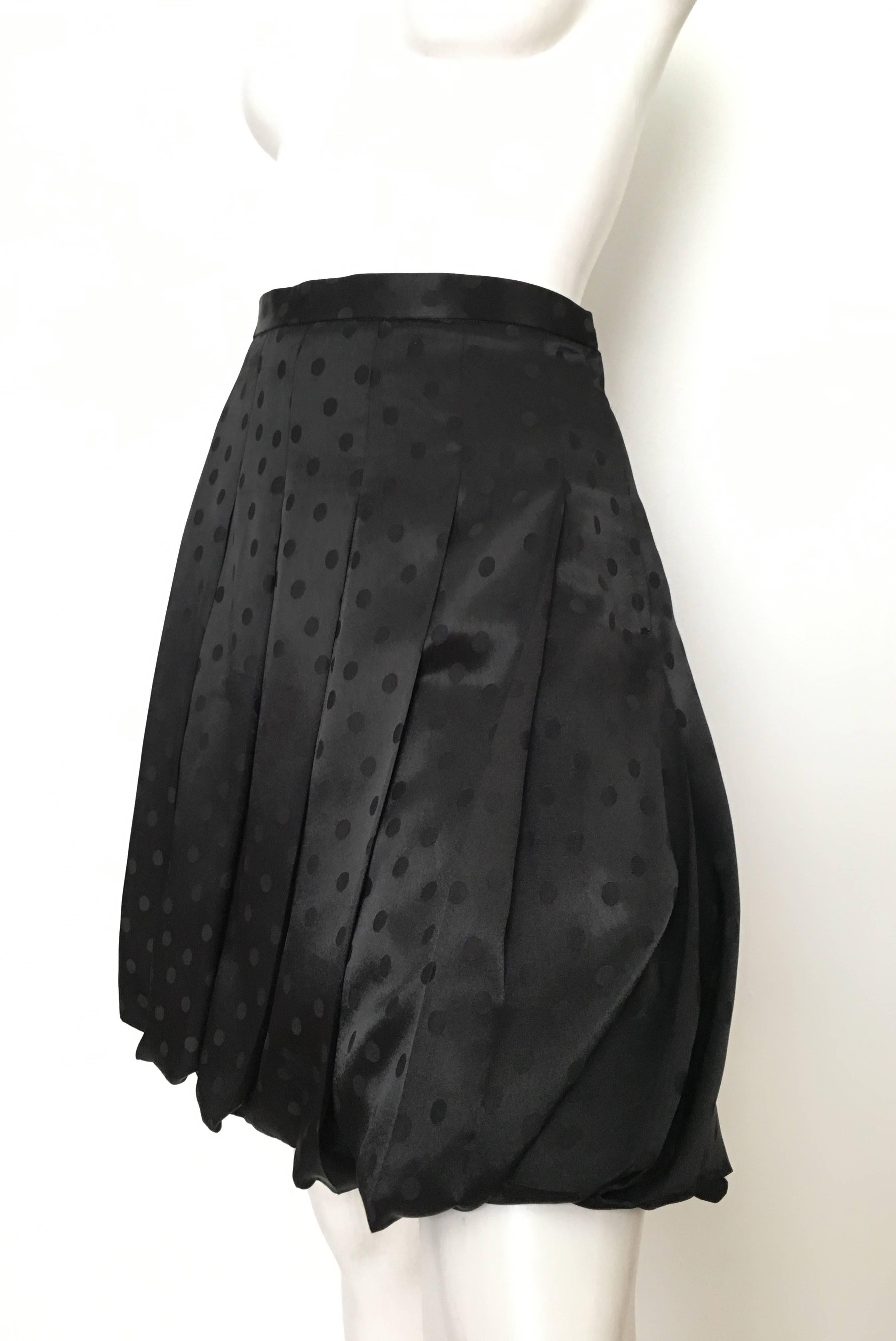Comme des Garçons Black Polka Dot Pleated Bubble Skirt Size 6. For Sale 2