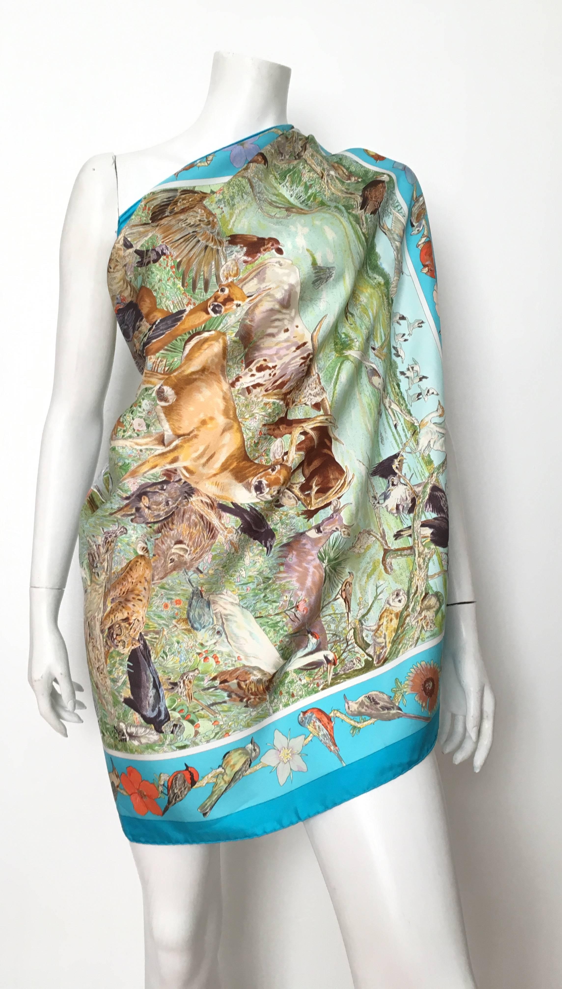 Women's or Men's Hermes by Kermit Oliver Caesar Kleberg Wildlife Conservation Silk Scarf.