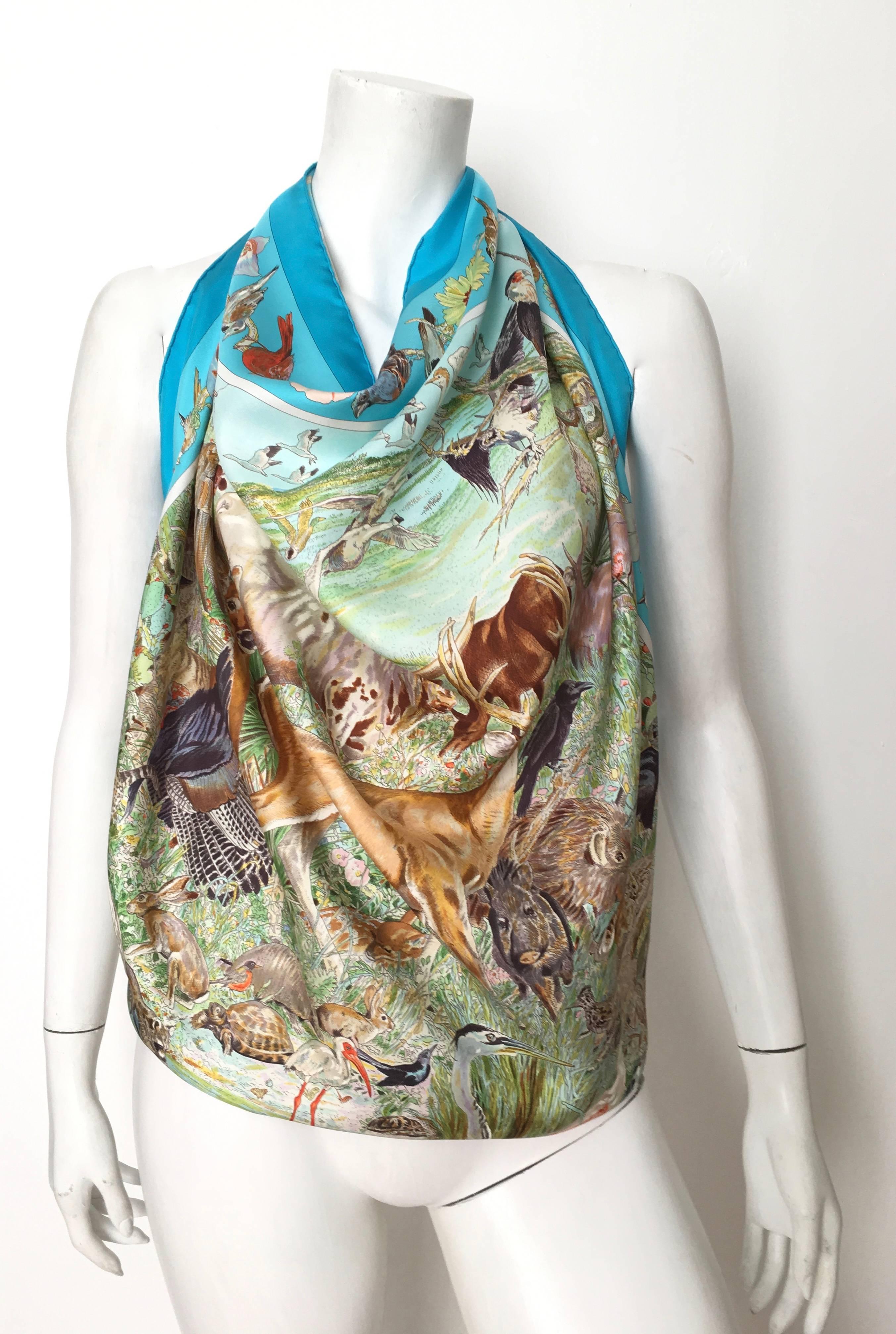 Hermes by Kermit Oliver Caesar Kleberg Wildlife Conservation Silk Scarf. 1