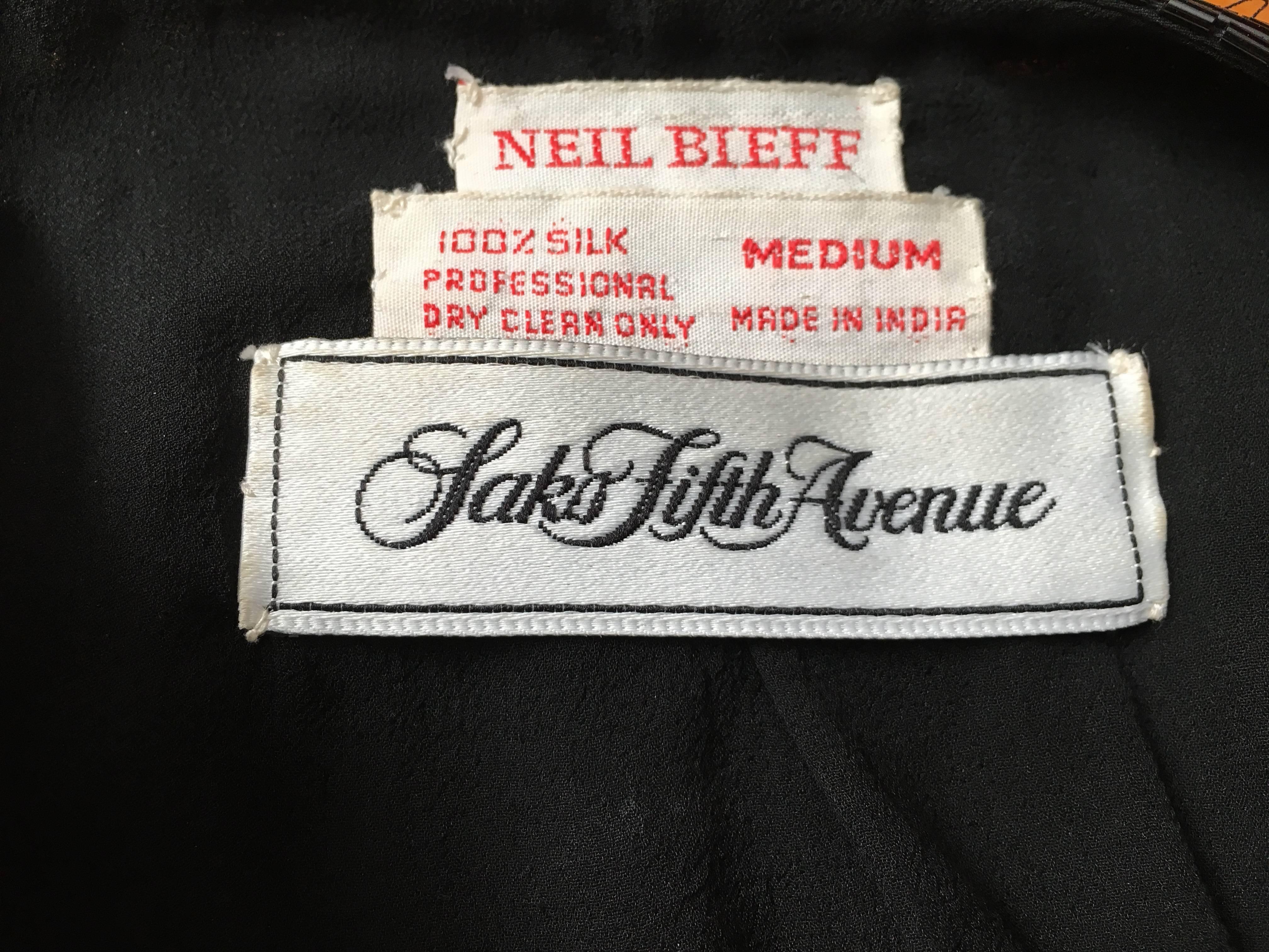 Neil Bieff for Sak's 1980s Sequin Jacket & Pants Set Size 4.  For Sale 5