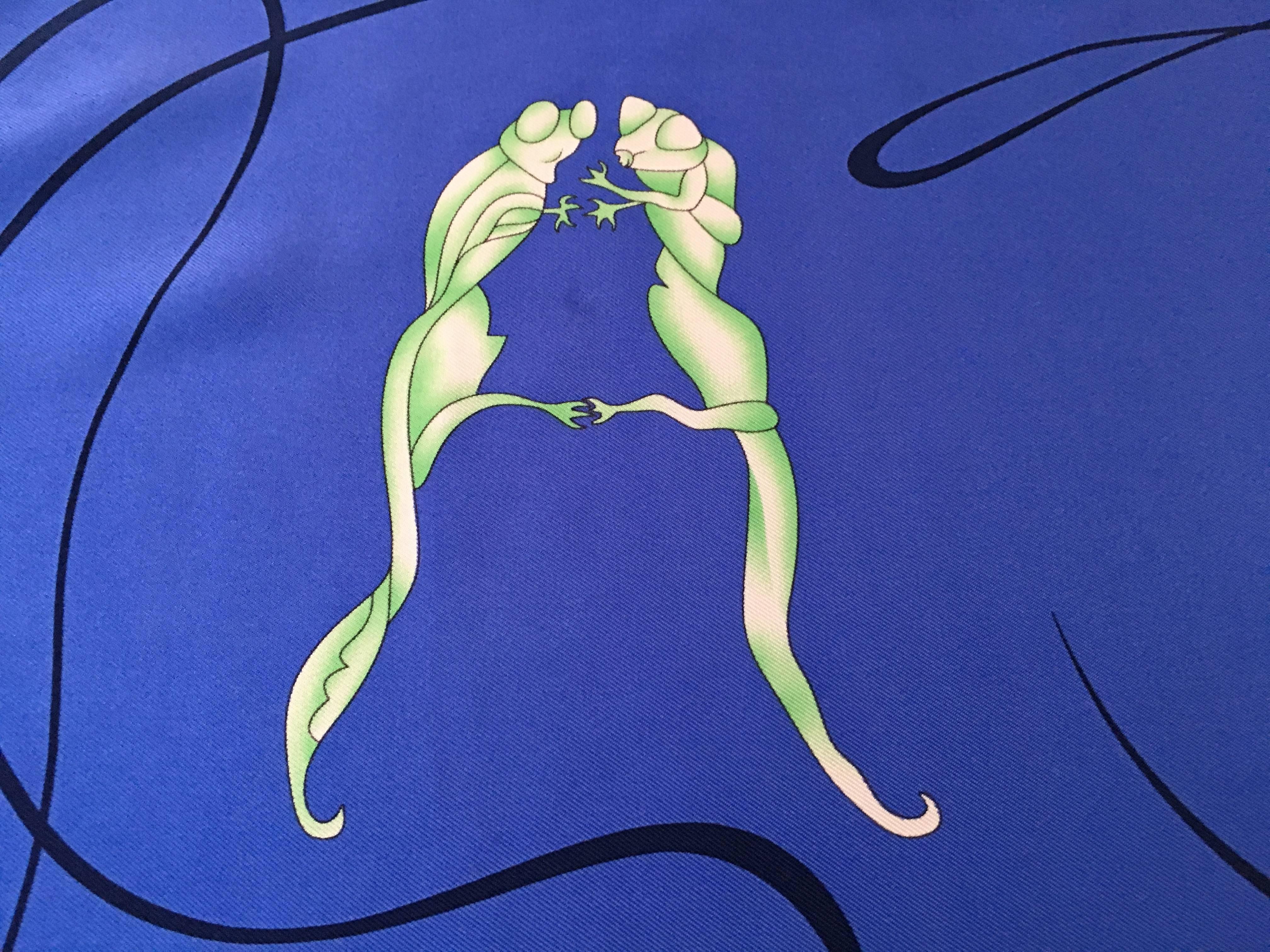 Purple Hermes Alphabet Silk Scarf by Florence Manlik