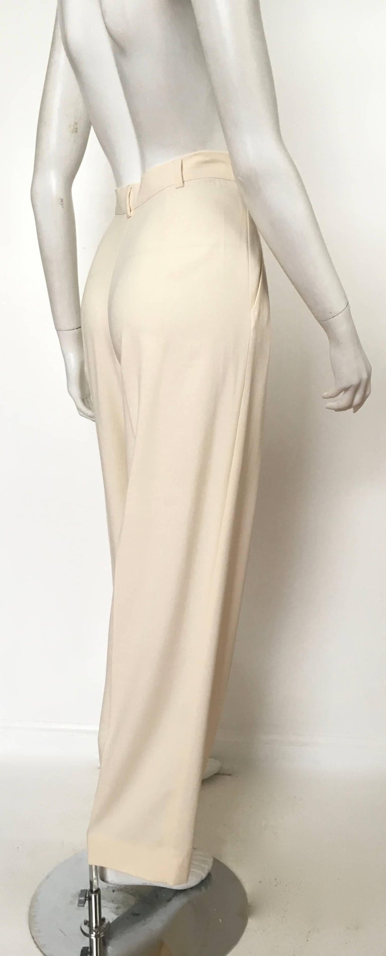 Valentino Cream Pleated Pants with Pockets Size 8. at 1stdibs