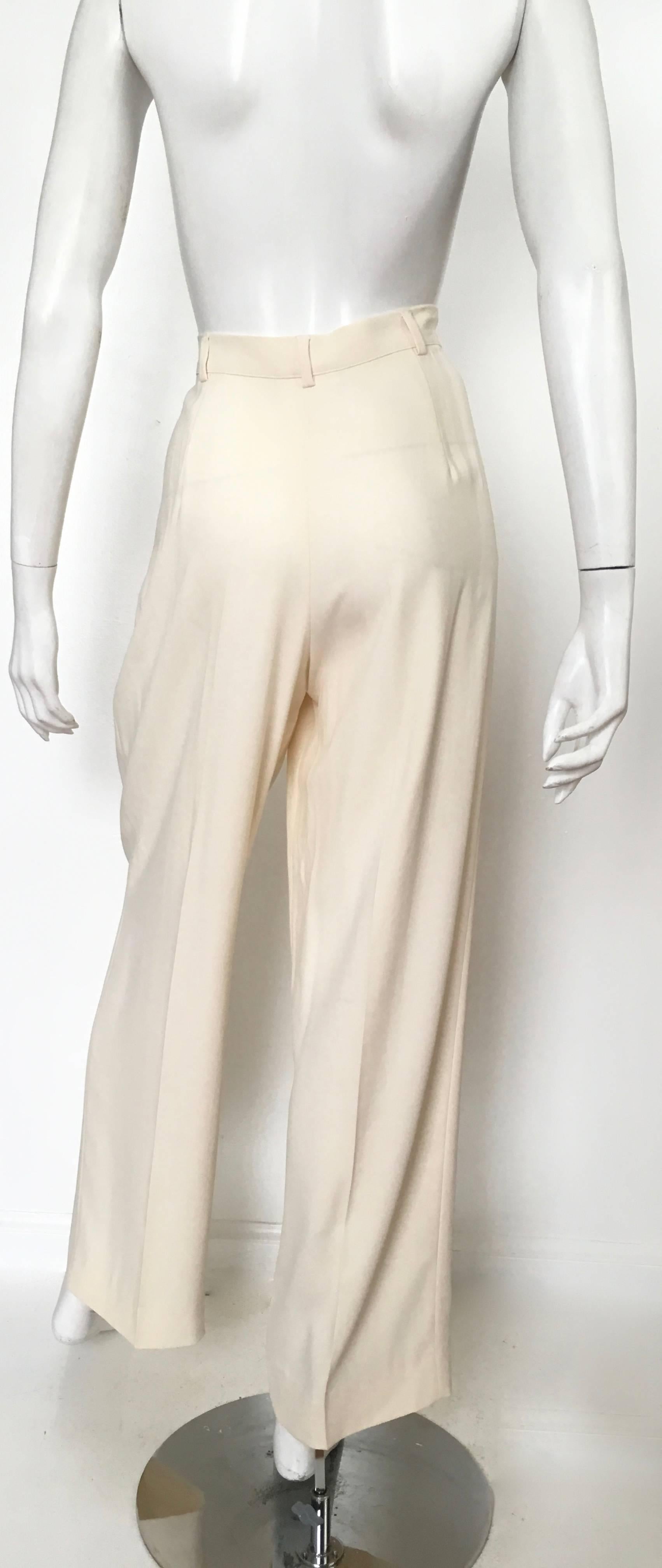 Women's or Men's Valentino Cream Pleated Pants with Pockets Size 8.