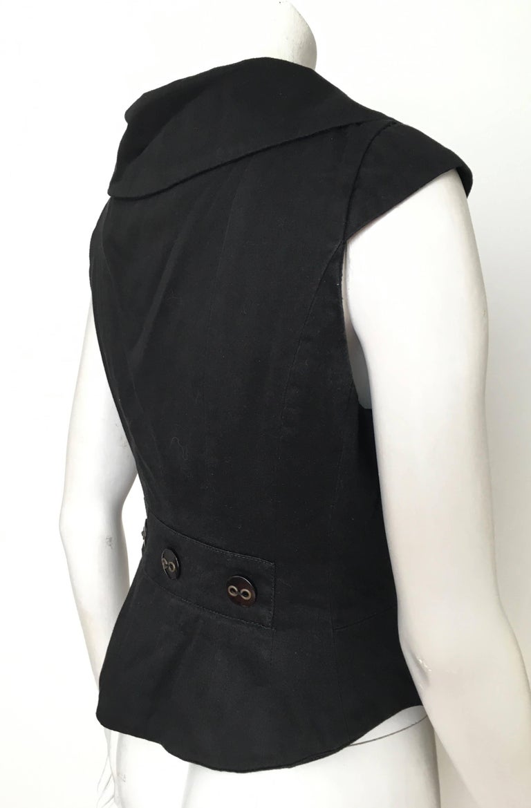 Marc Jacobs Black Snap Button Cotton Vest Size 6. For Sale at 1stdibs