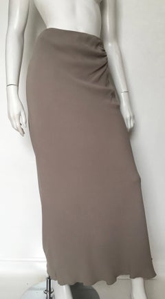 Guy Laroche Grey Silk Long Skirt Size 12. Never Worn.