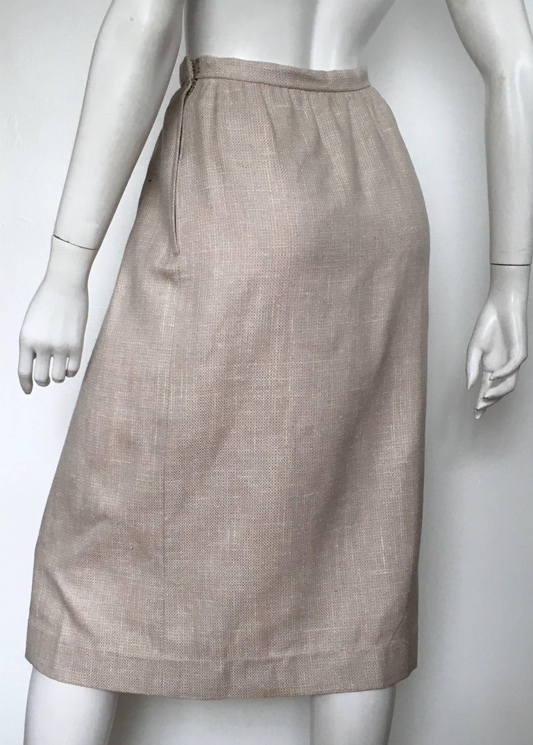 HALSTON 1970s Raw Silk Long Skirt with Pockets Size 10. For Sale at 1stDibs