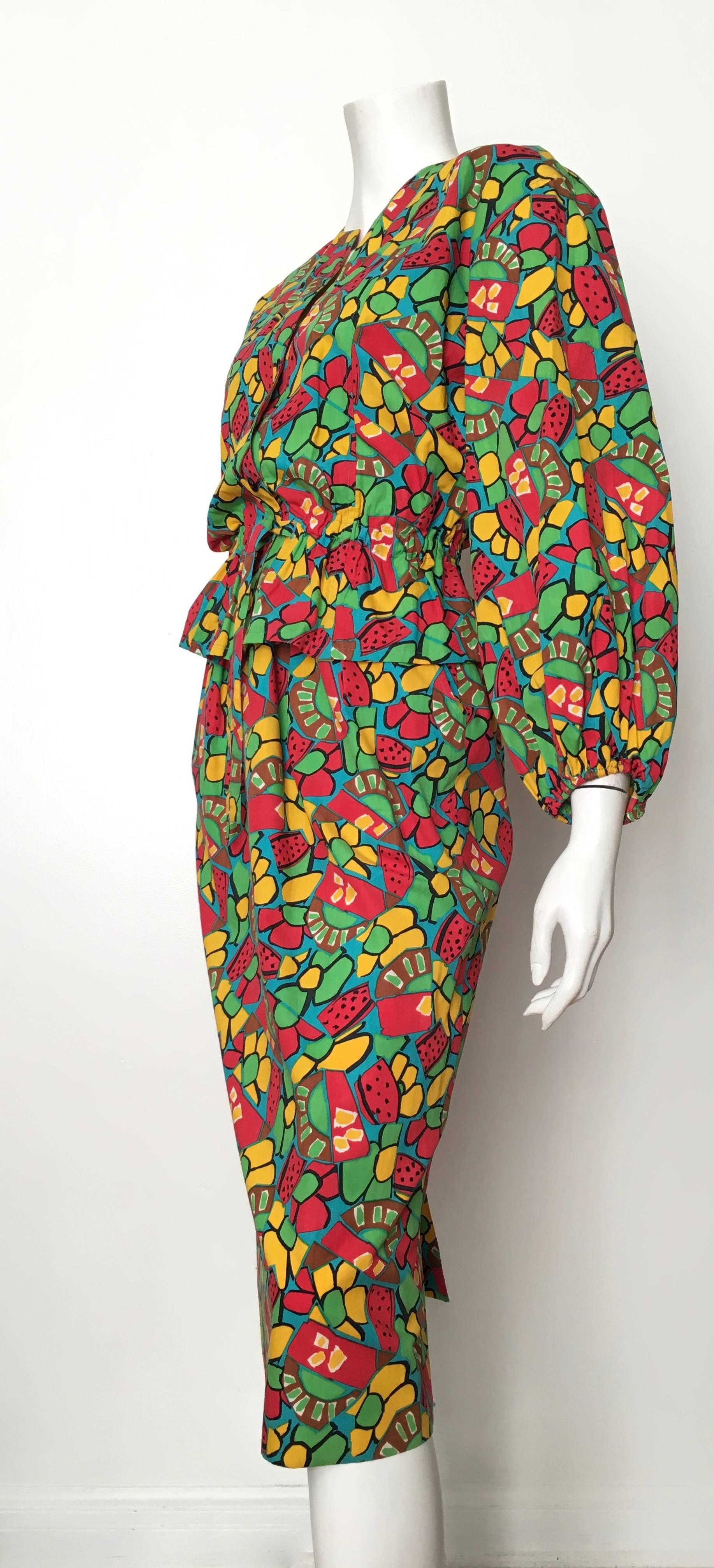 Guy Laroche 1980s Cotton Dress and Jacket Size 6. For Sale 1