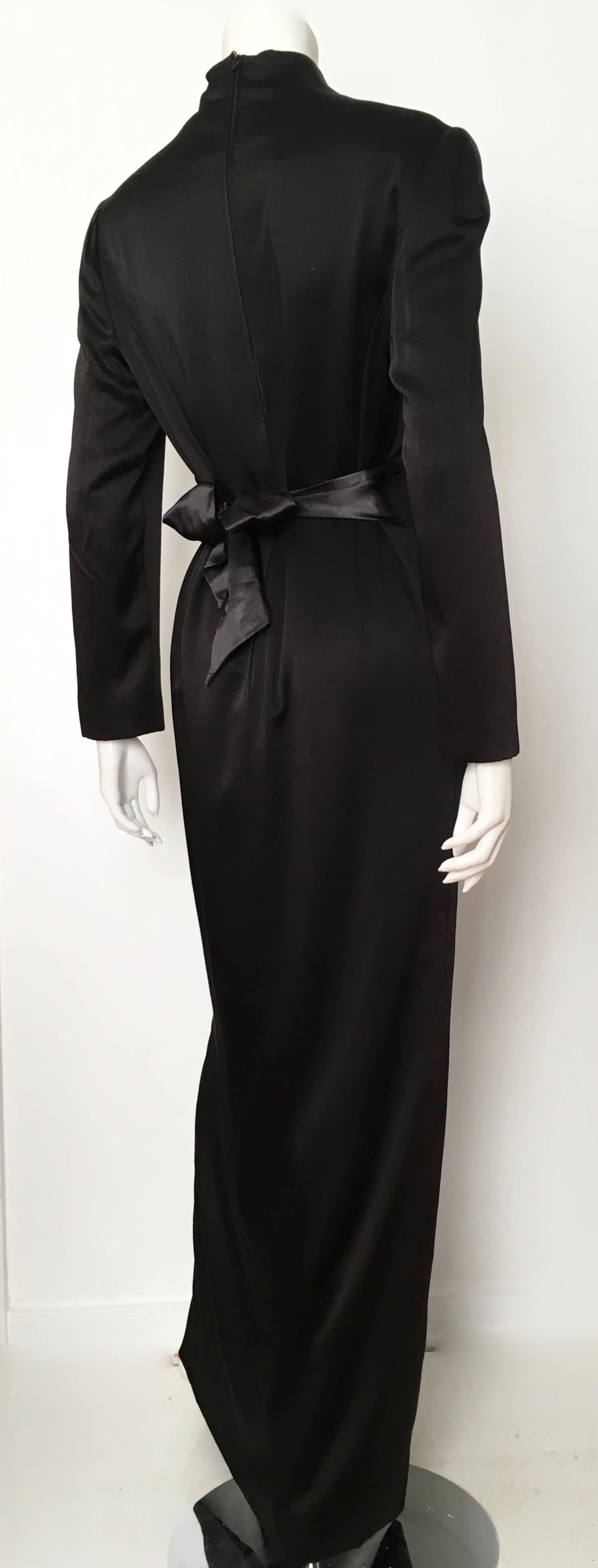 Genny Black Kimono Style Silk Long Gown Size 10 / 12. Never Worn. For Sale 1