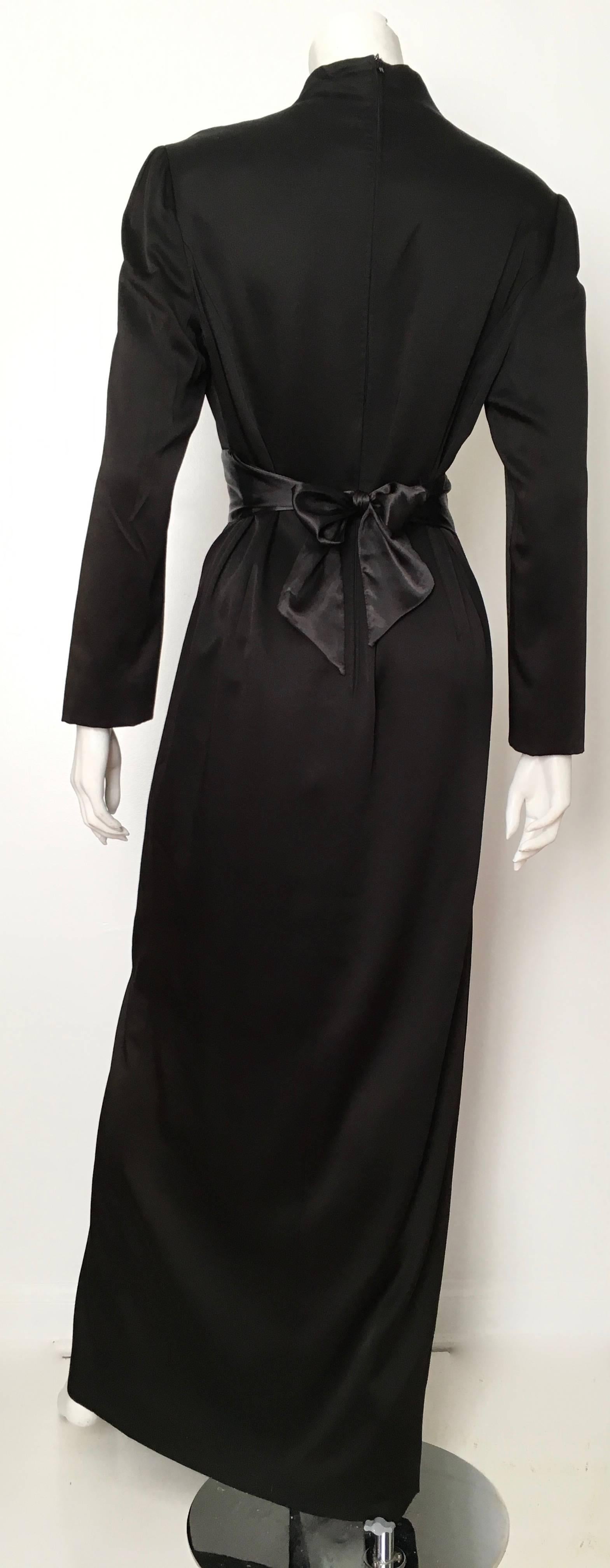 Genny Black Kimono Style Silk Long Gown Size 10 / 12. Never Worn. For Sale 2