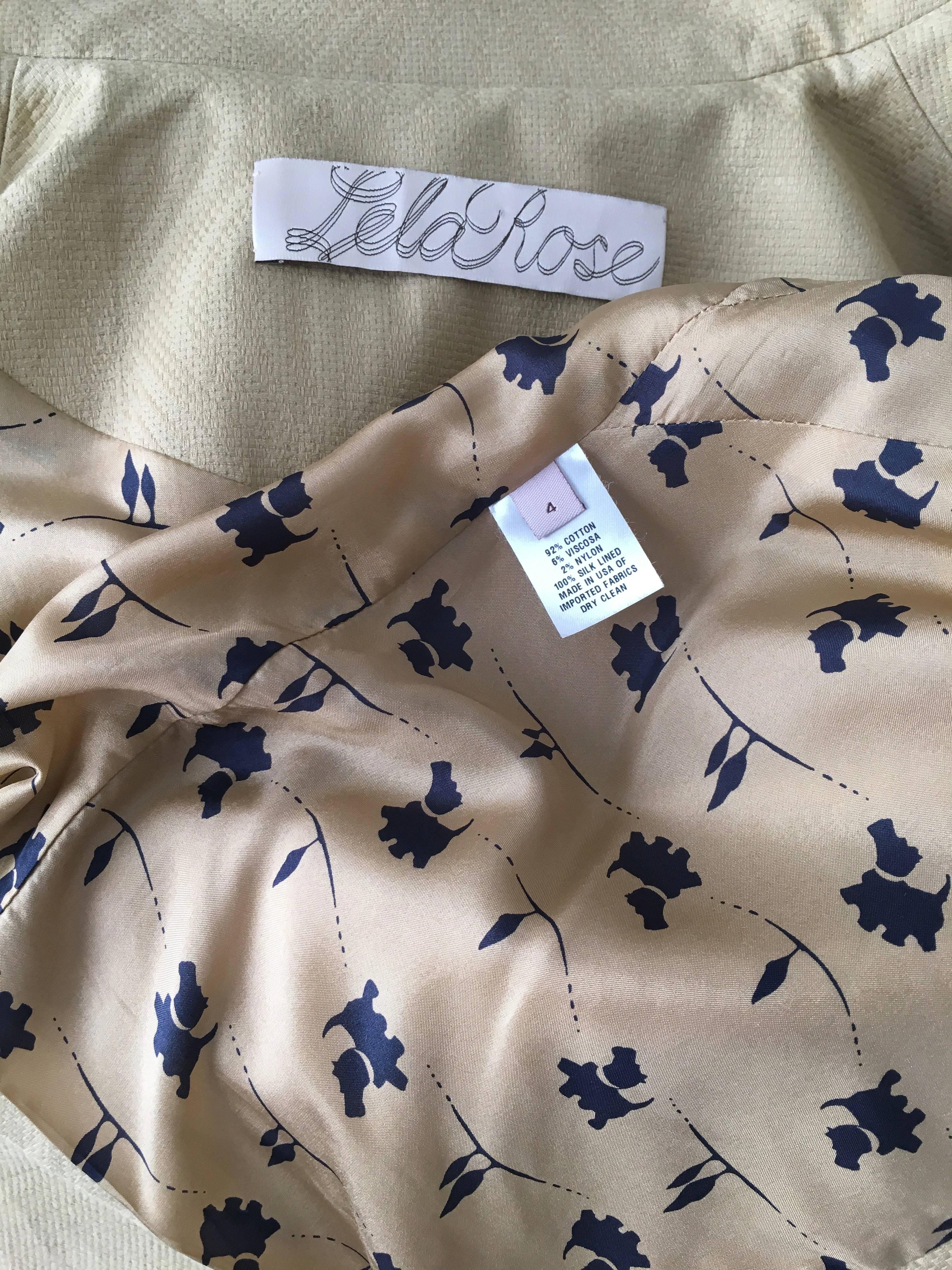 Lela Rose Tan Caped Swing Jacket Size 4. Never Worn. For Sale 4