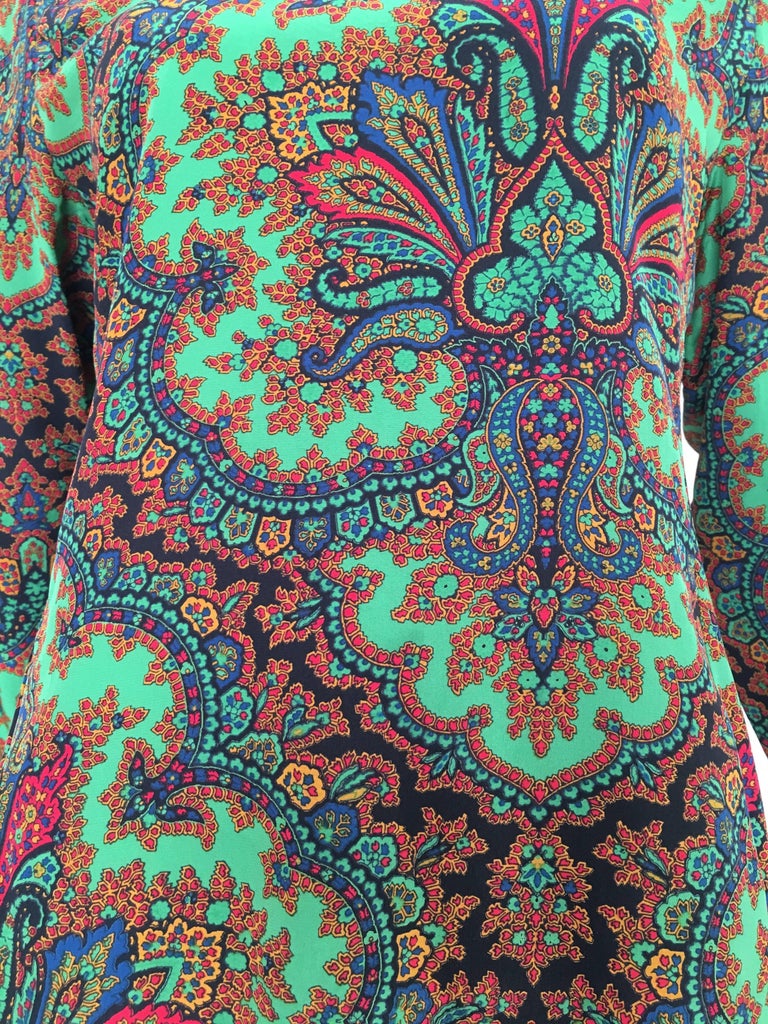 Valentino 1970s Silk Paisley Long Sleeve Blouse Size 6/8. For Sale at ...