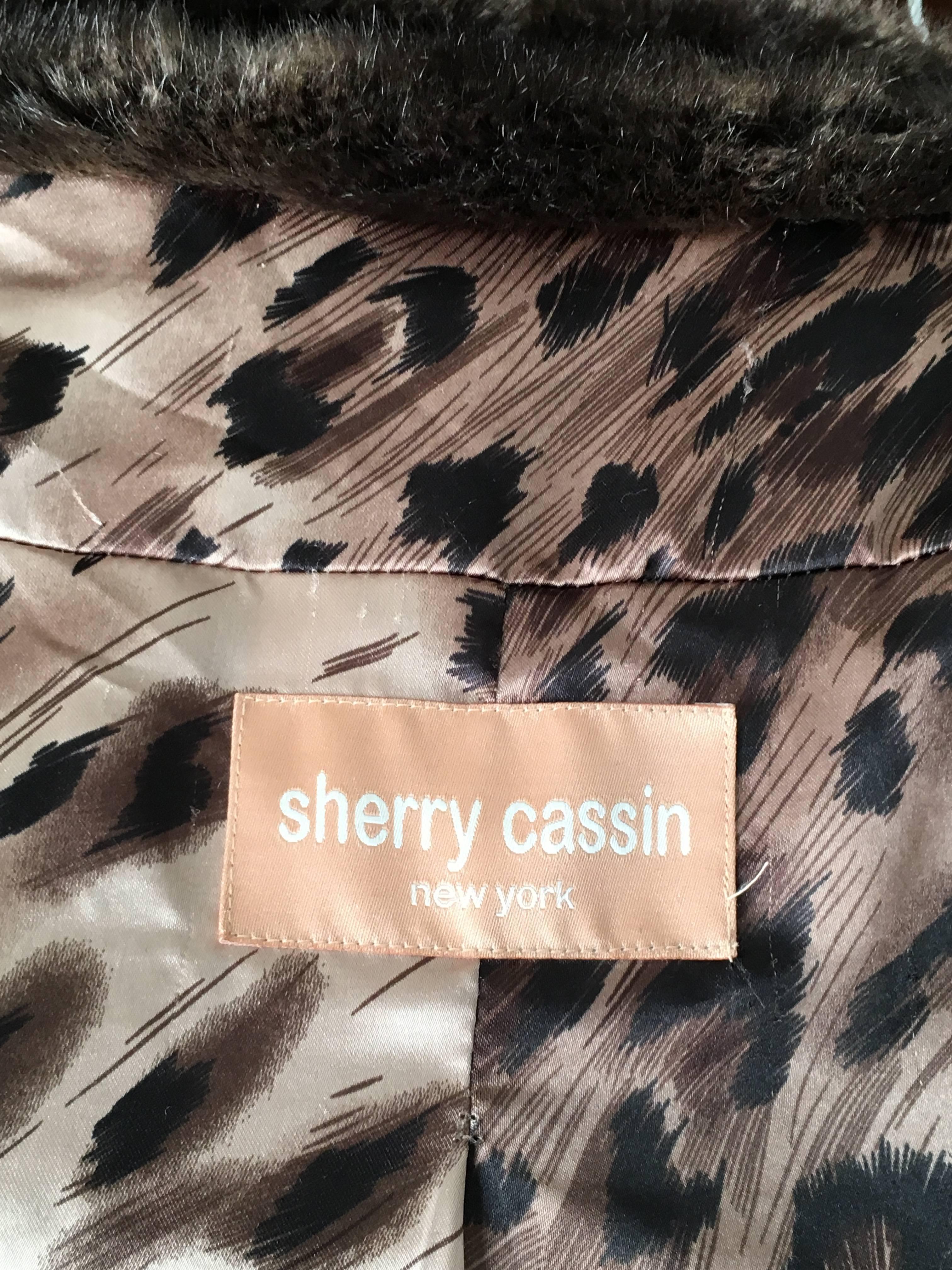 Sherry Cassin 1990s Faux Mink Fur with Pockets Size Small. For Sale 6