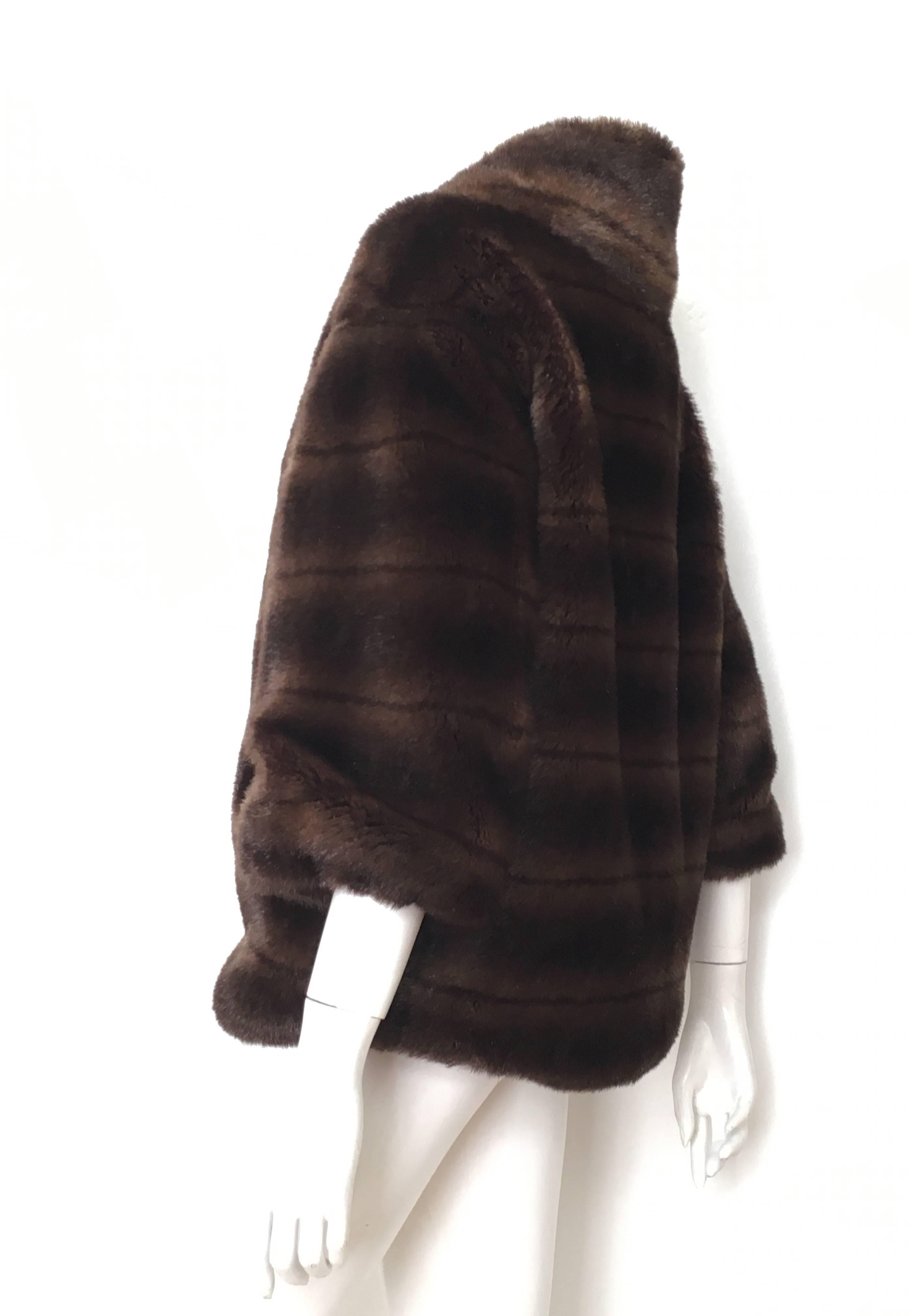 Sherry Cassin 1990s Faux Mink Fur with Pockets Size Small. For Sale 2