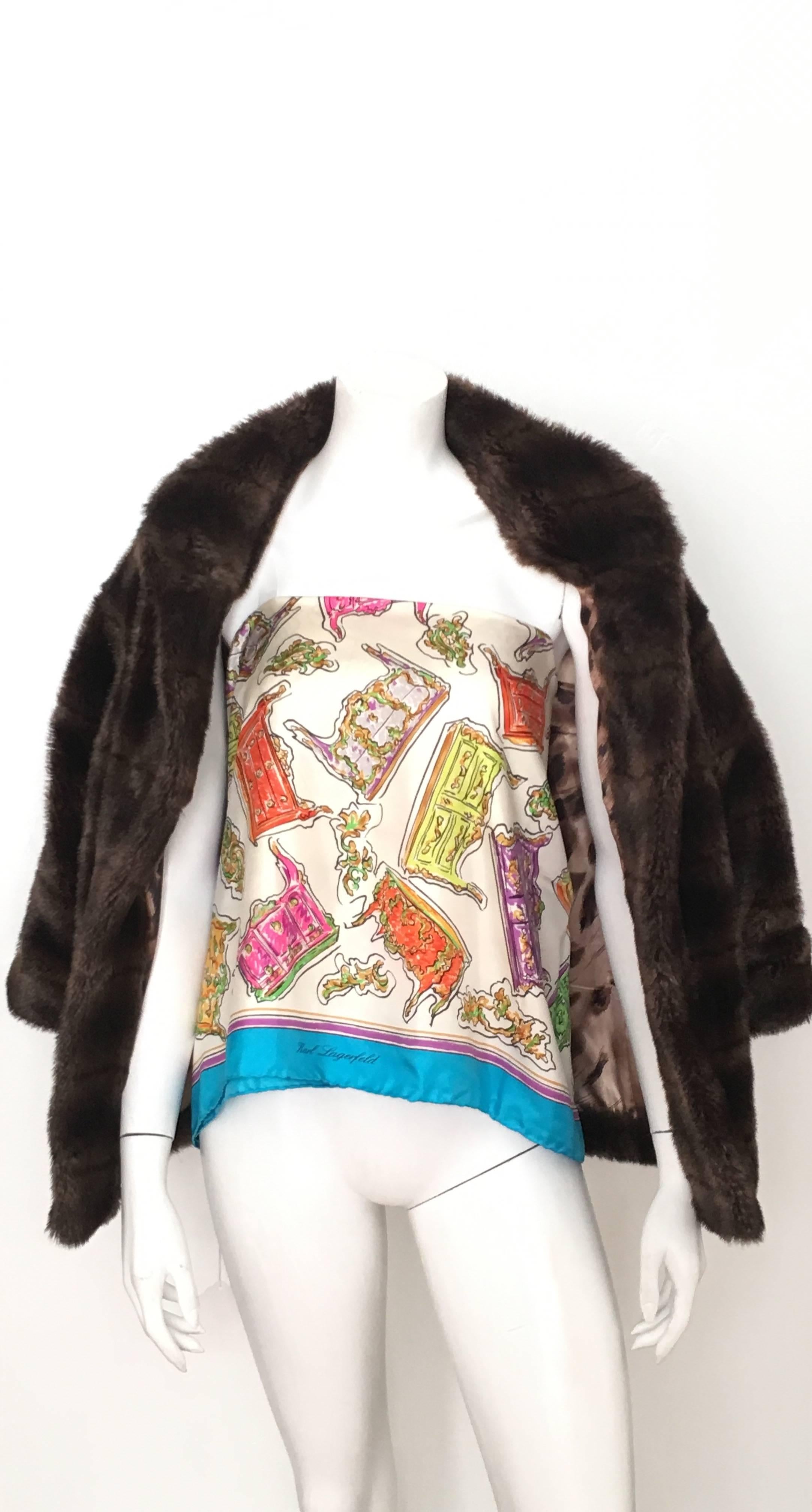 Sherry Cassin 1990s Faux Mink Fur with Pockets Size Small. For Sale 5