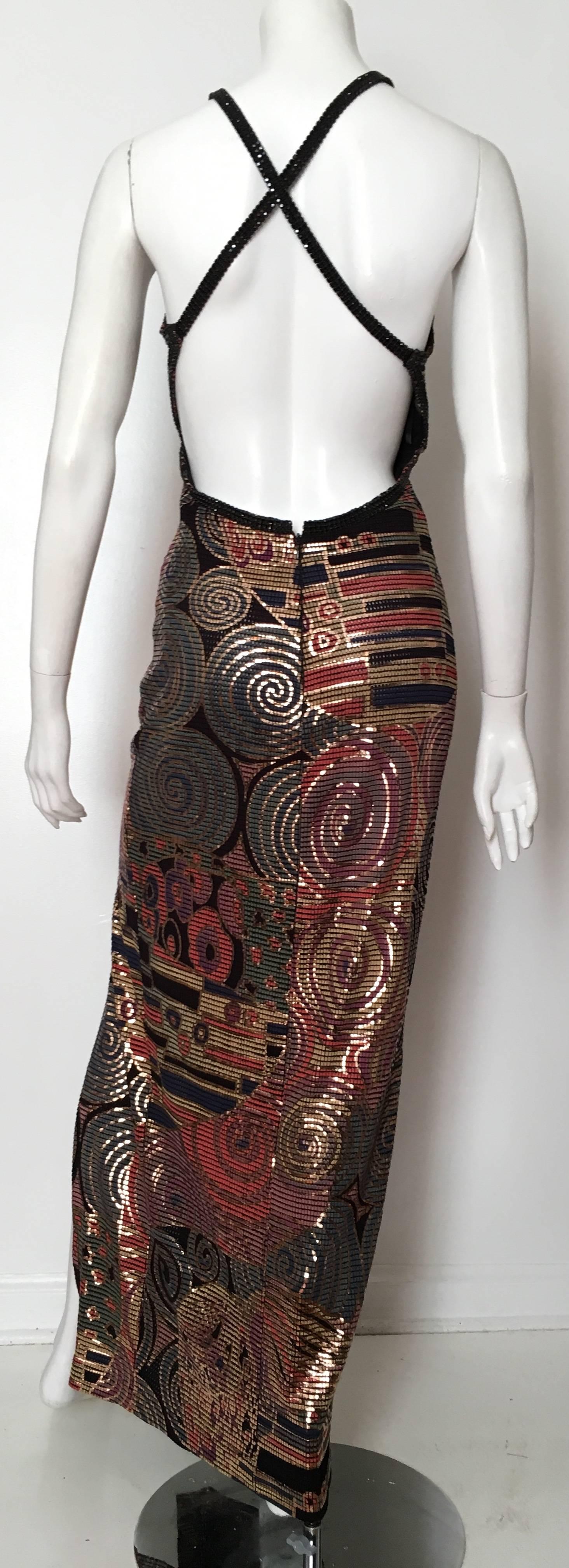 Women's or Men's Janine 1980s Mesh Gown Size Small. For Sale