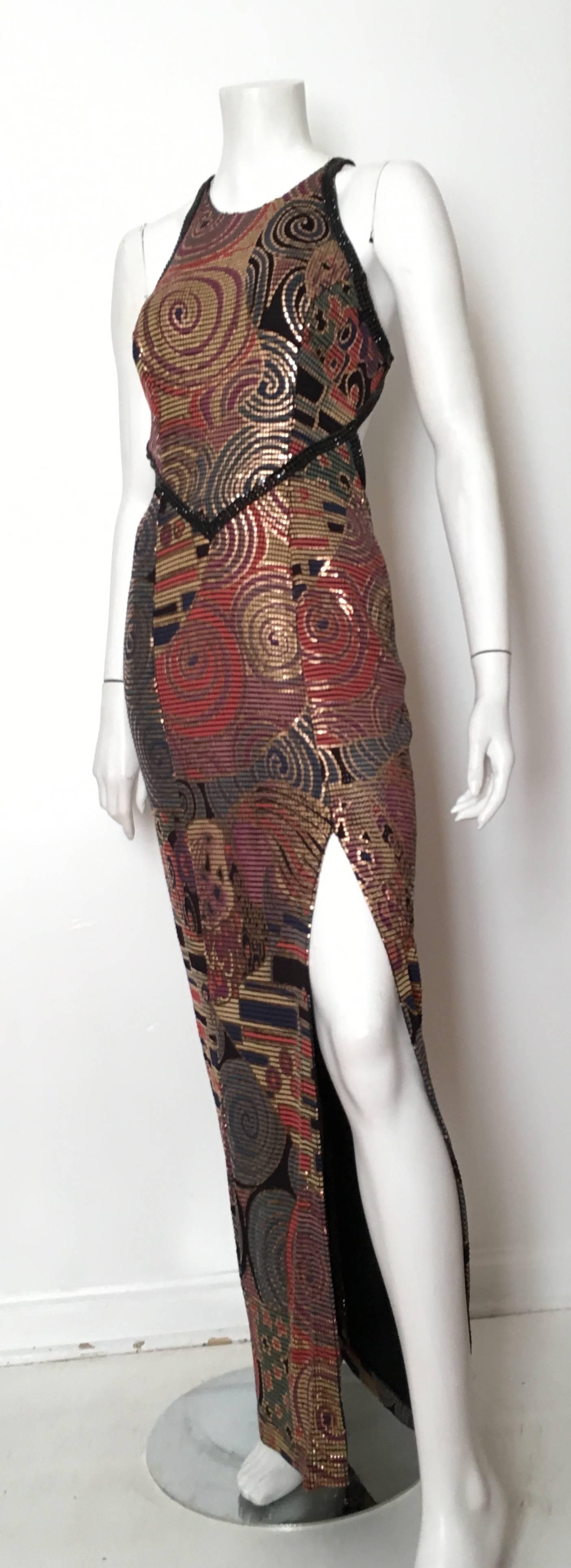 Janine 1980s Mesh Gown Size Small. For Sale 3