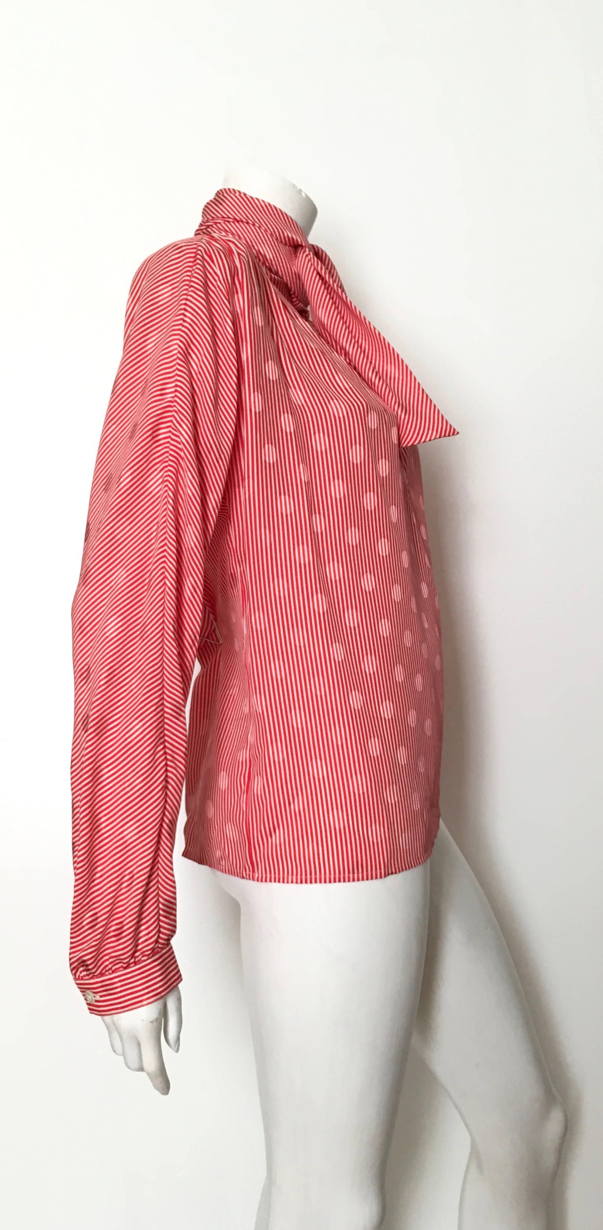 red and white striped blouse
