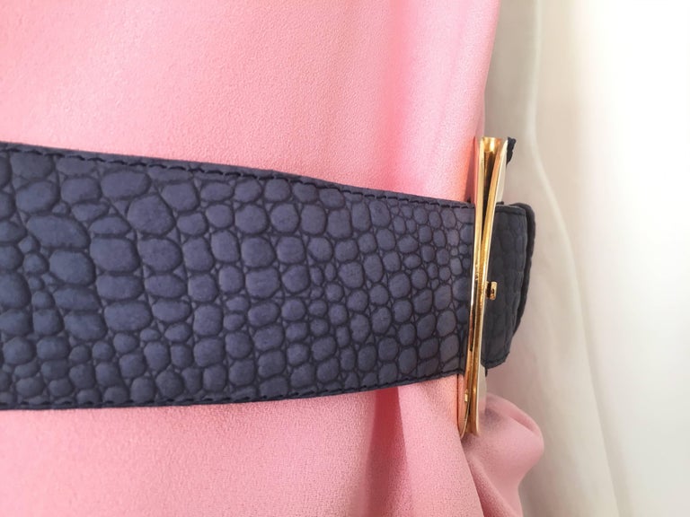 Dior Blue Leather Waist Belt Size Medium. For Sale at 1stdibs