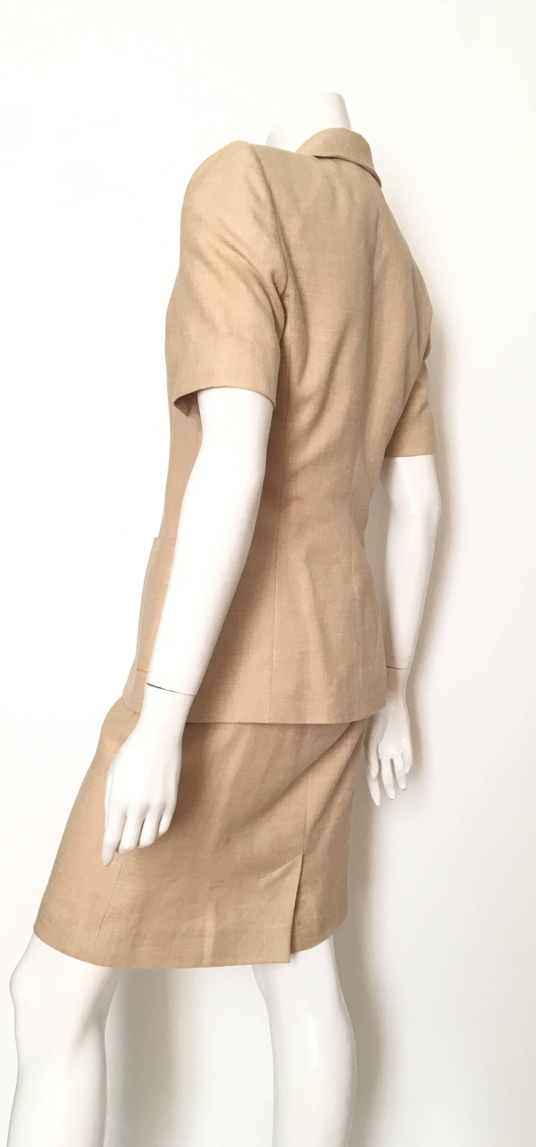 Givenchy Couture 1990s Tan Jacket & Skirt Set Size 6. 1