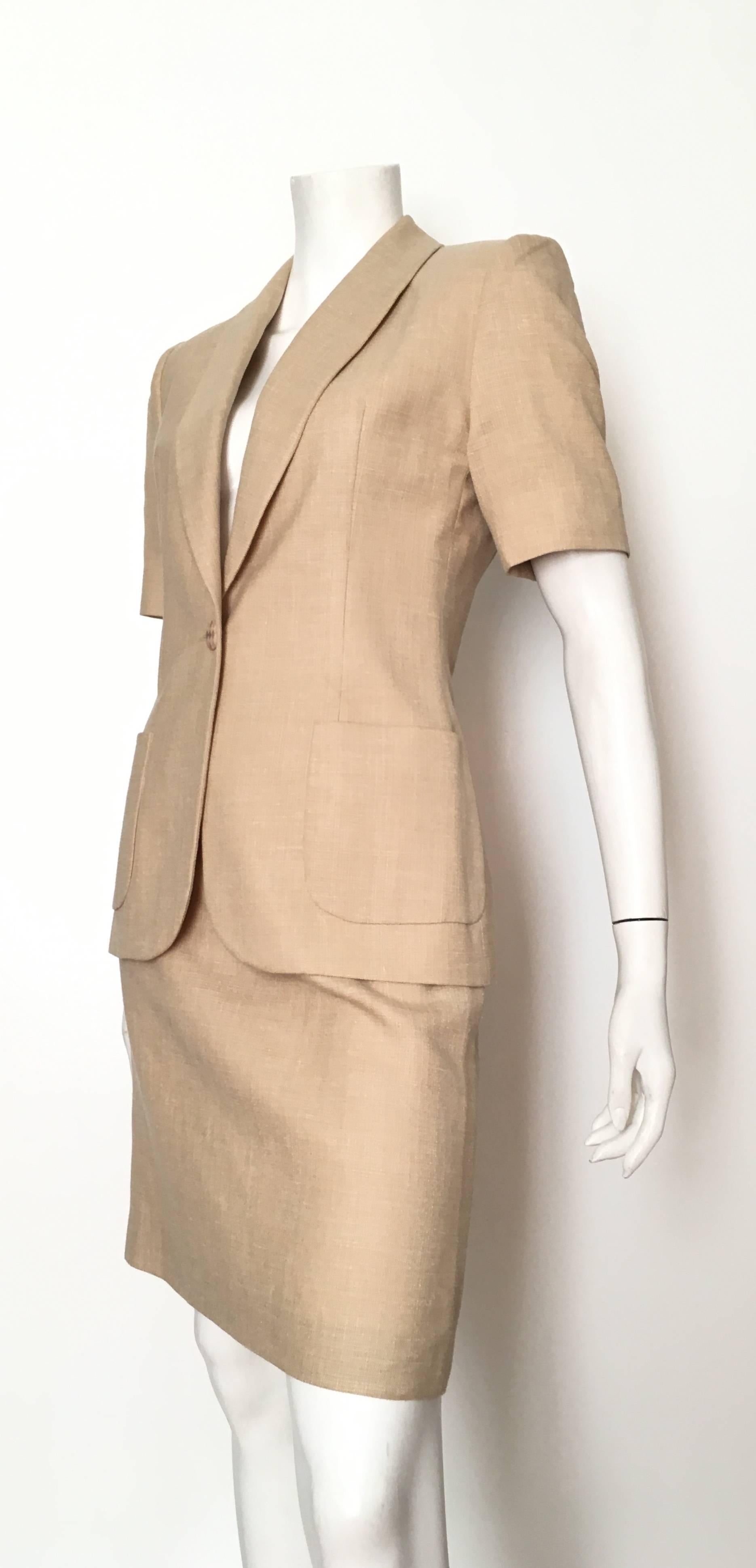 Givenchy Couture 1990s Tan Jacket & Skirt Set Size 6. 2