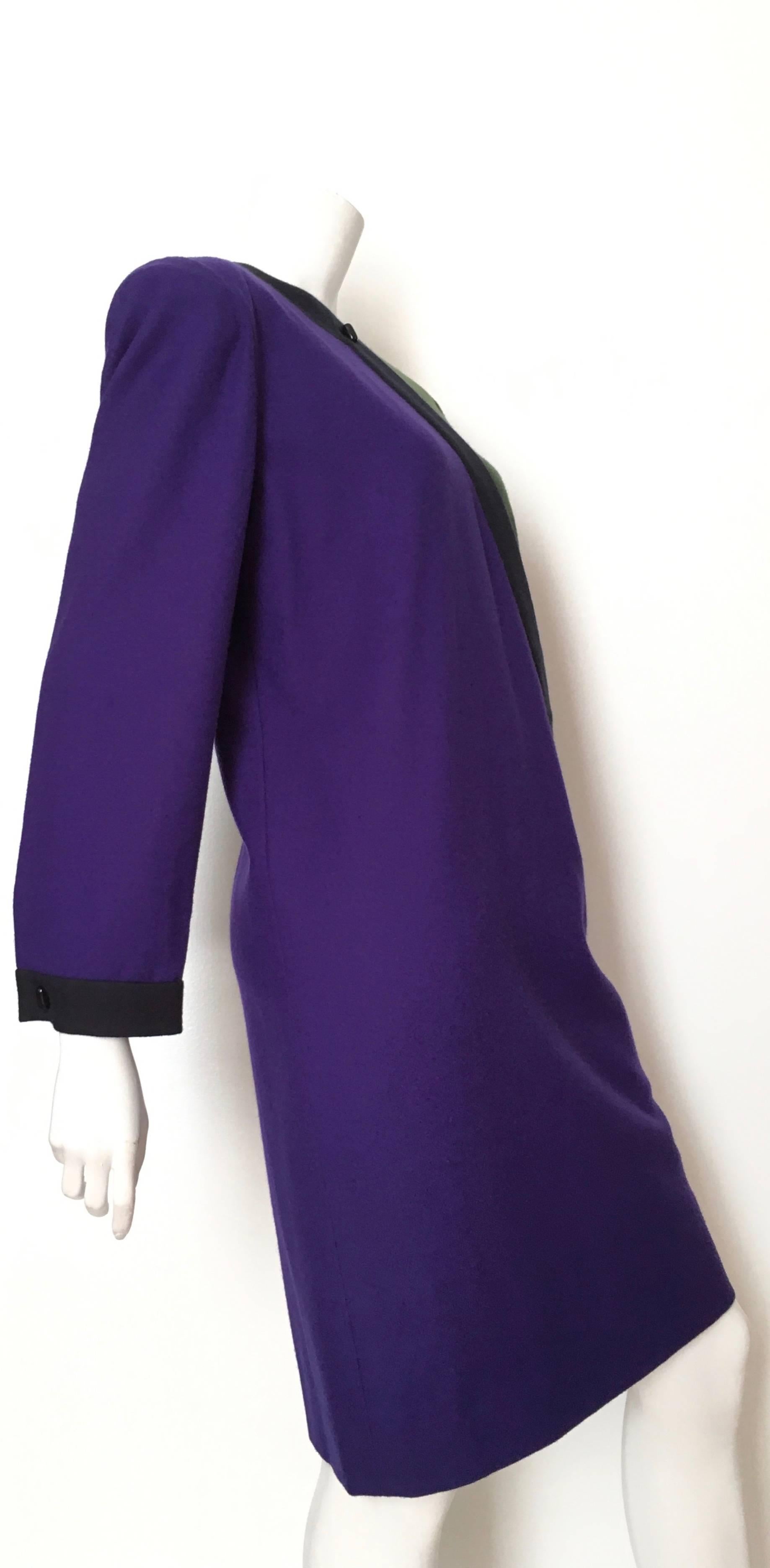 Women's or Men's Nina Ricci 1970s Modern Abstract Wool Dress Size 10.  For Sale